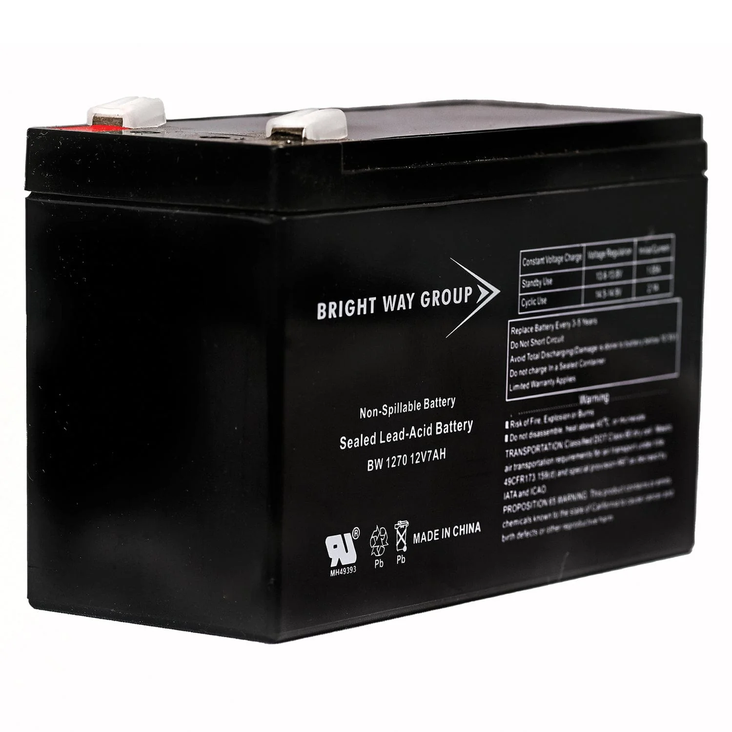 12V 7Ah Sealed Lead Acid Replacement Battery — Bright Way Group BWG 1270 F1 - Image 3