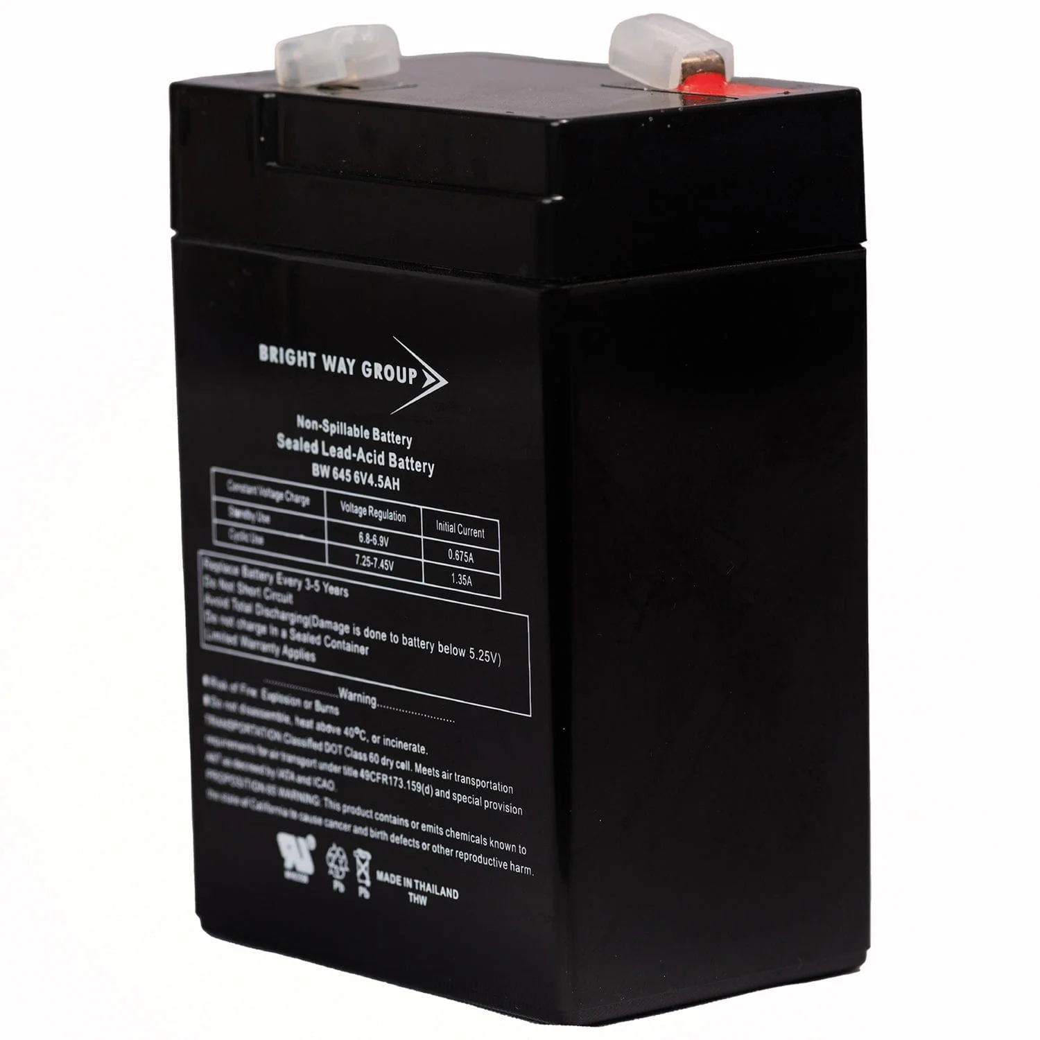 Bright Way Group 6V 4.5Ah Sealed Lead Acid Replacement Battery (BWG 645 F1) - Image 3