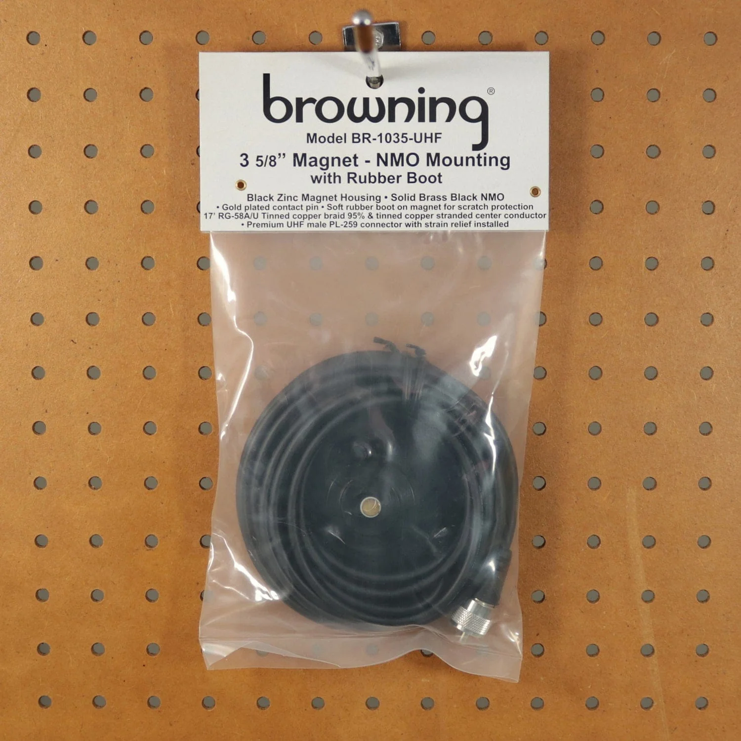 Browning 3-5/8-In. NMO Magnet Mount with Rubber Boot and Preinstalled UHF PL-259 Connector, Black - Image 5