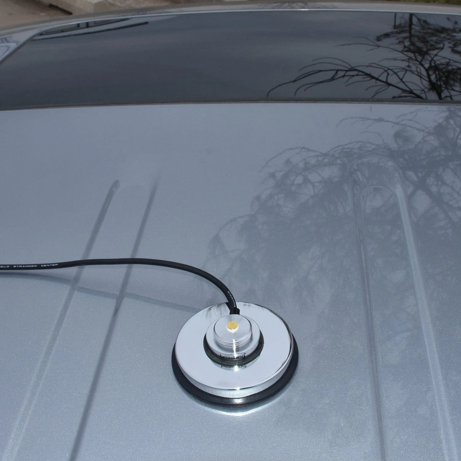 Browning 3-5/8-In. NMO Magnet Mount with Rubber Boot and Preinstalled UHF PL-259 Connector, Chrome - Image 3