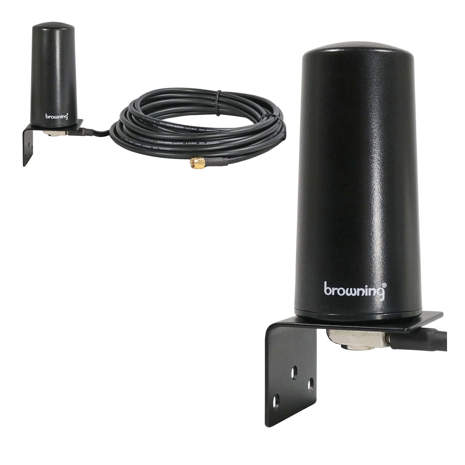 Browning 5G/4G/3G/LTE/Wi-Fi/Cellular 4-dBi Gain 806 MHz to 2500 MHz Tri-Band Antenna Hole-Mount Kit with 17-Ft. Low-Loss Cable and SMA Connector