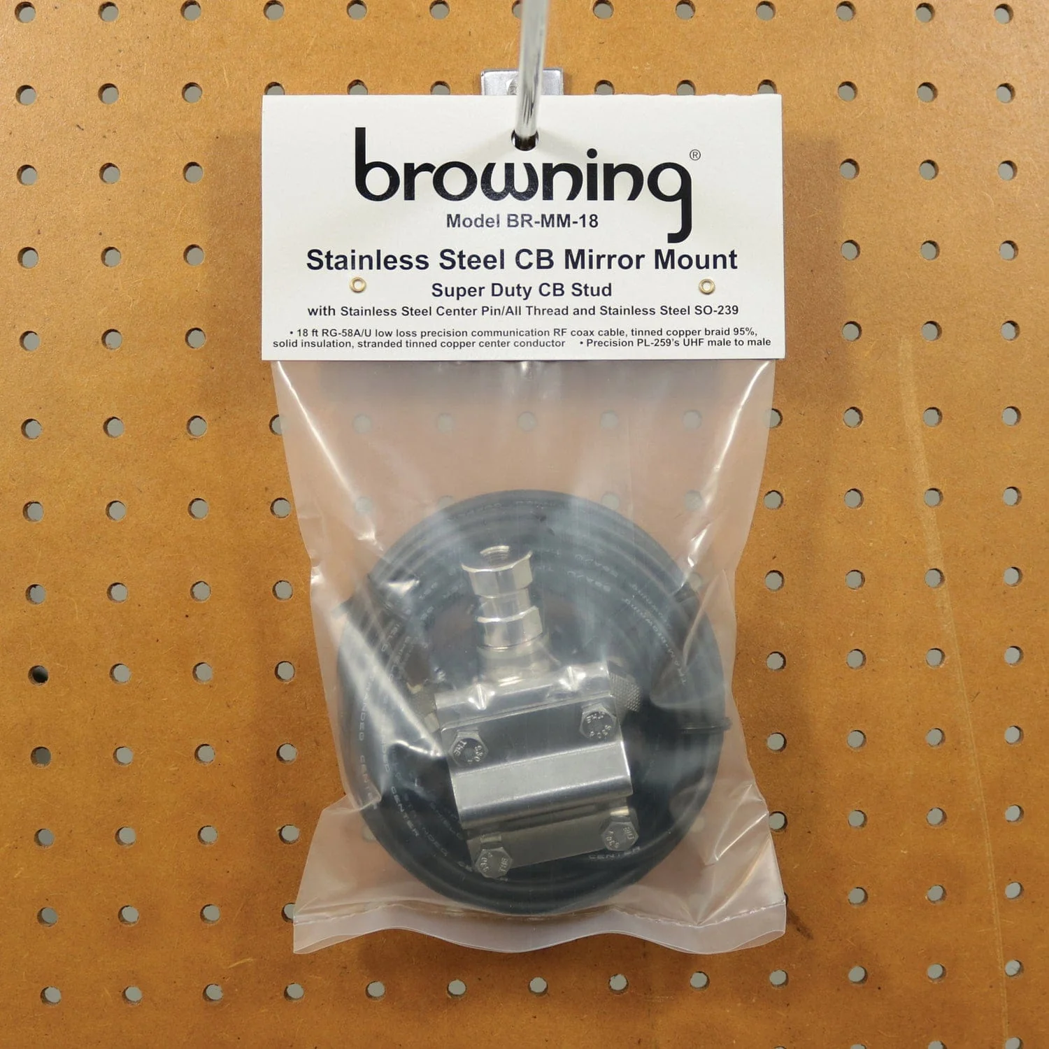 Browning Mirror-Mount Kit for CB Antenna with 18-Ft. Coaxial Cable and Preinstalled UHF PL-259 Connectors, BR-MM-18 - Image 4