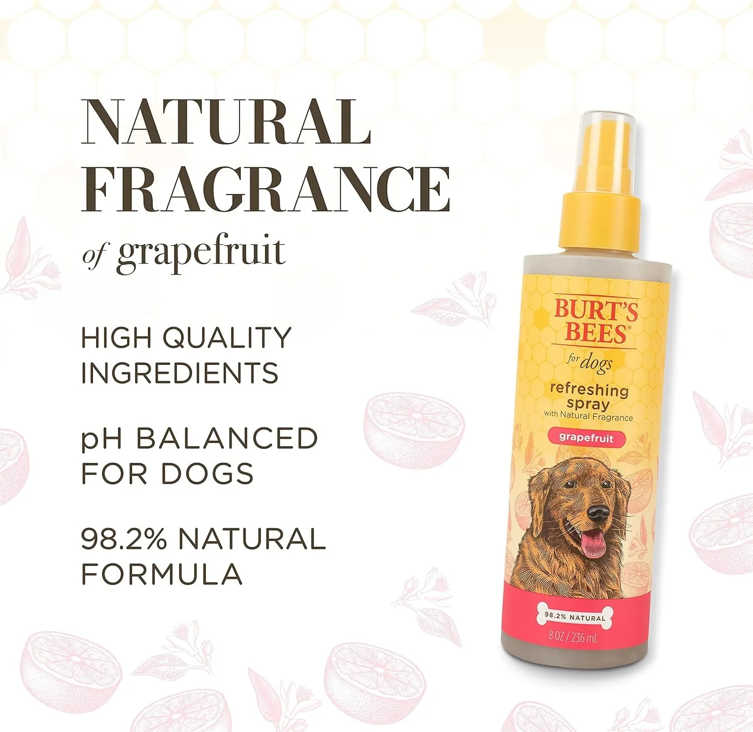 Burt's Bees Dog Refreshing Spray, Grapefruit Scent, pH Balanced, Formulated Without Sulfates and Parabens, 8 oz - Image 4