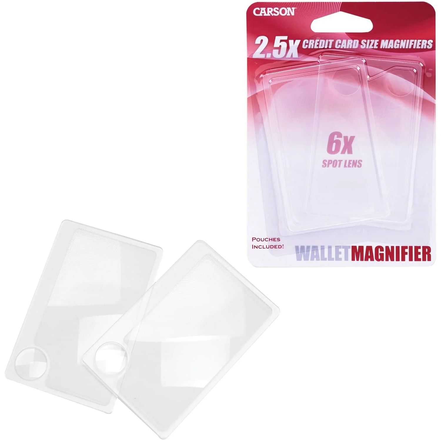 Carson Credit Card-Size Magnifier with 6x Spot Lens, 2 pk - Image 2