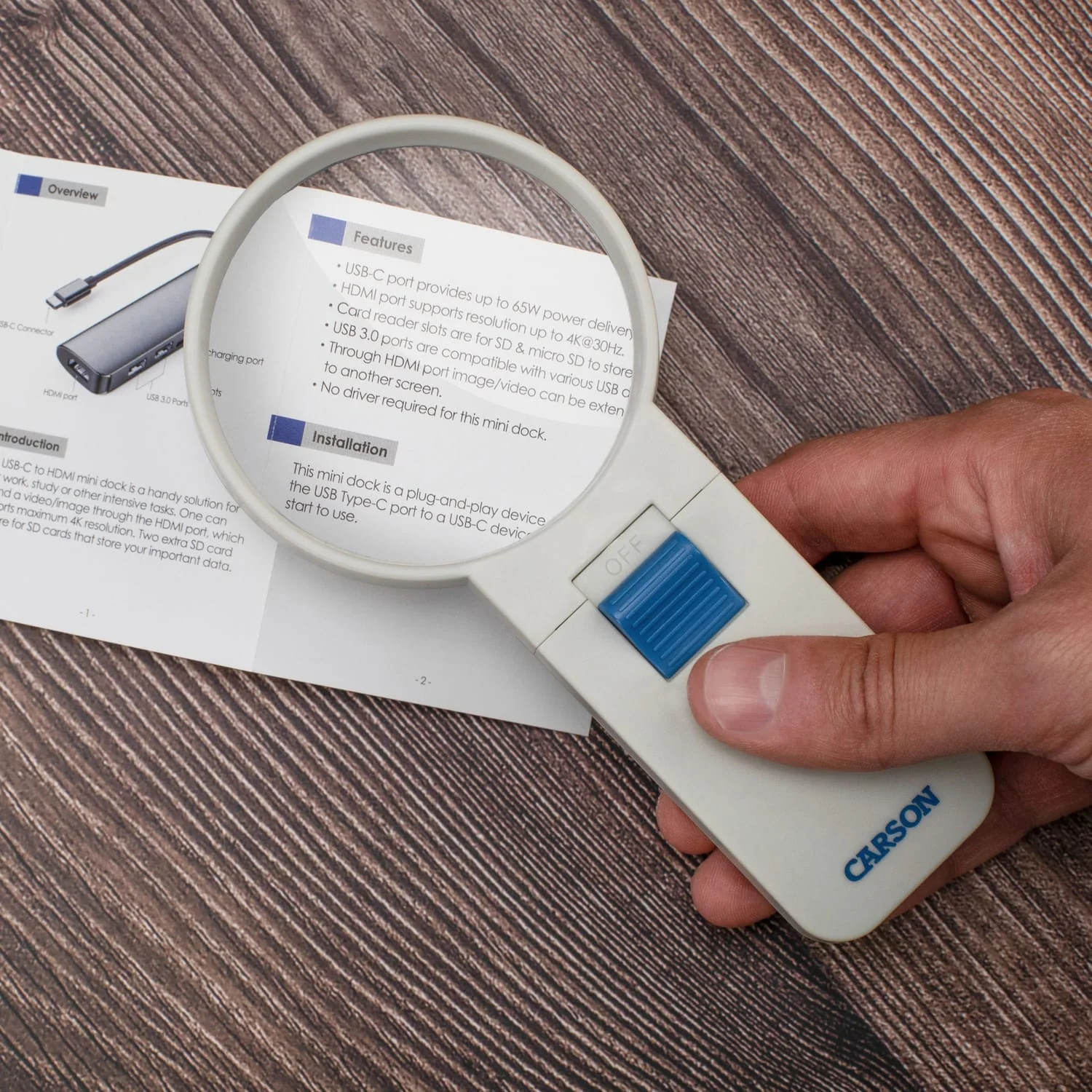 Carson HandHeld LED-Lighted 4x Magnifier - Image 5