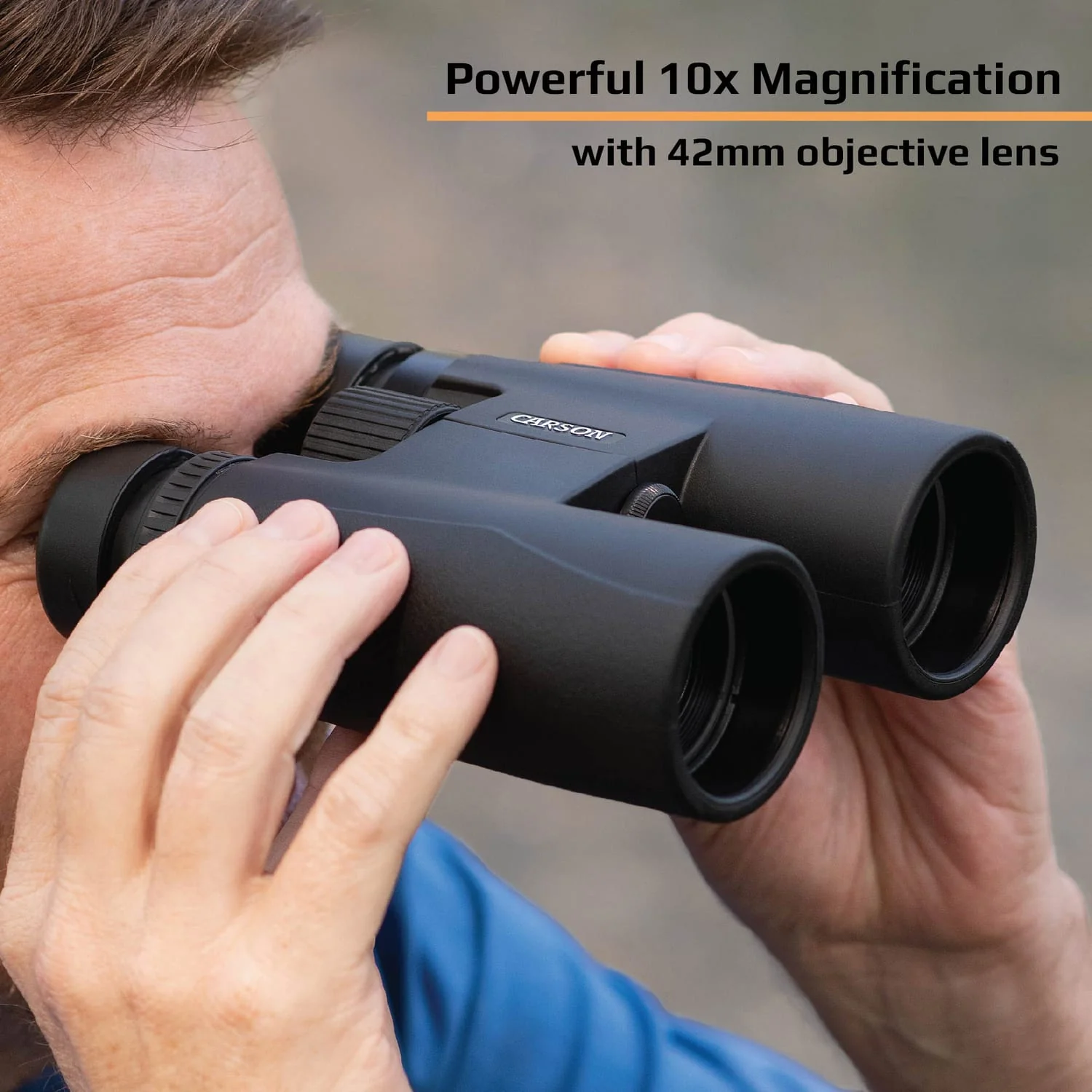 Carson Makalu 10x42 Full-Size Roof-Prism Binoculars with Strap, Pouch, Caps, and Cleaning Cloth for Birding, Hiking, and Outdoor Use - Image 2