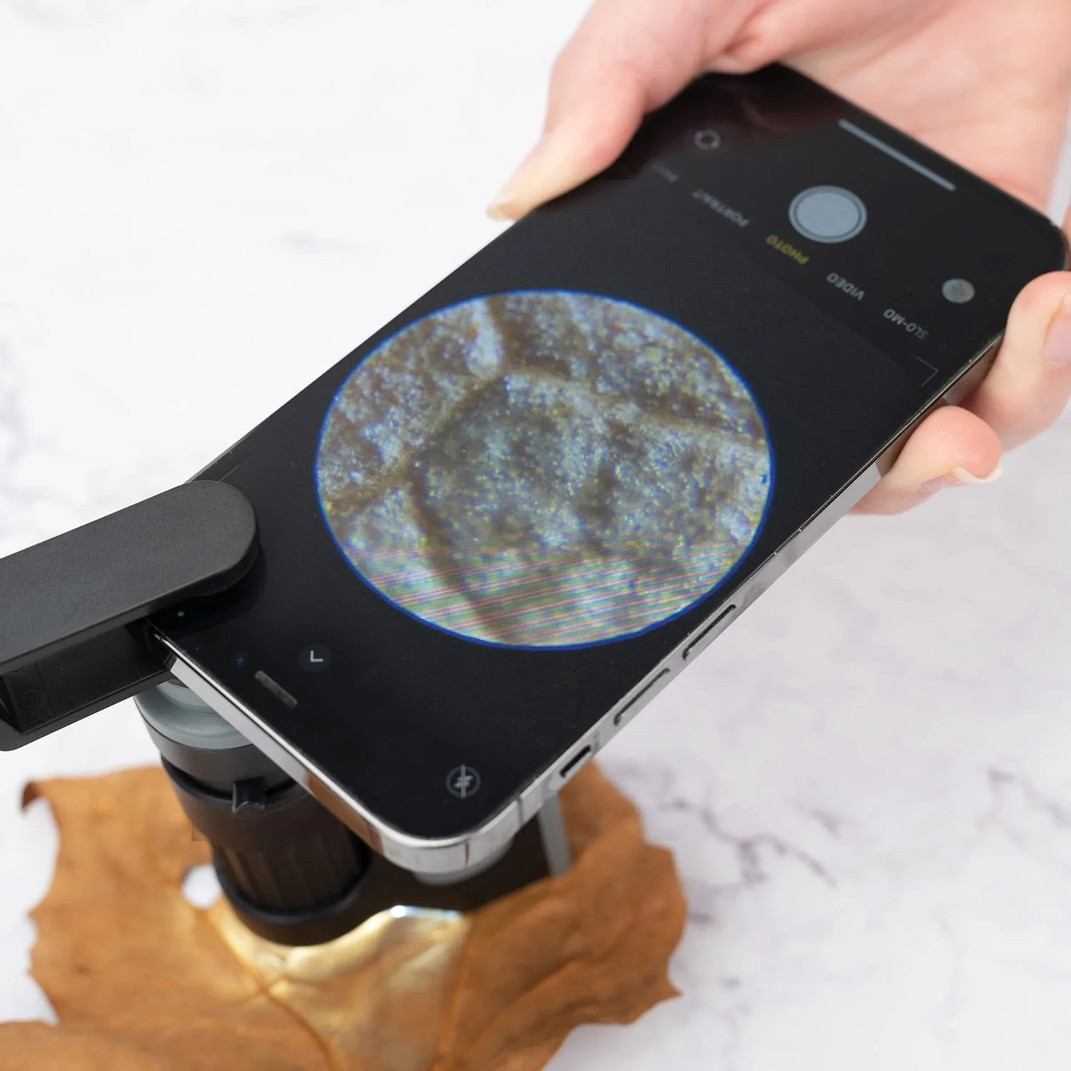 Carson MicroBrite Pro 120x LED-Lit Digital Pocket Microscope with Smartphone Adapter Clip - Image 2
