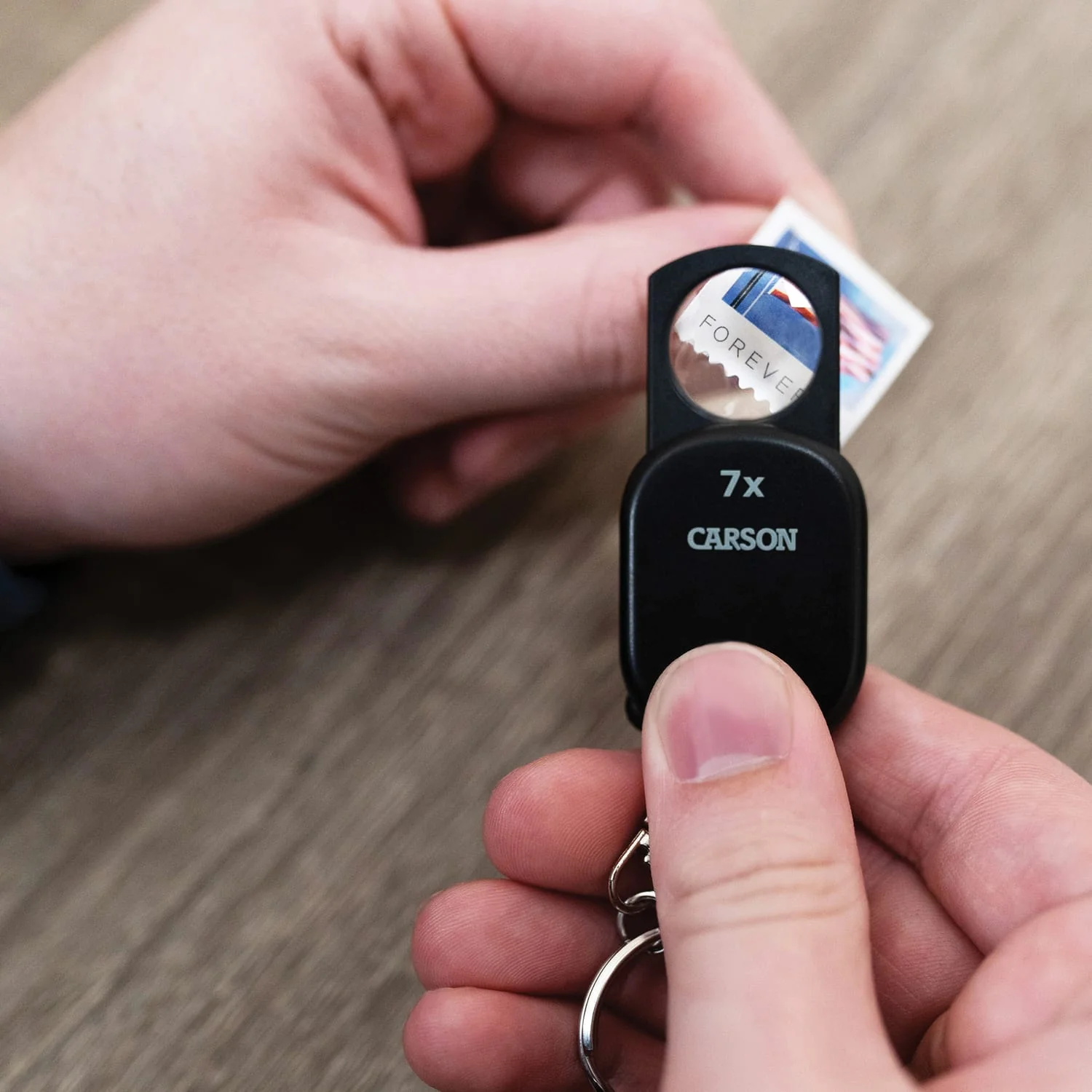 Carson Pop-up Retractable 7x Aspheric Keychain Magnifier - Image 3