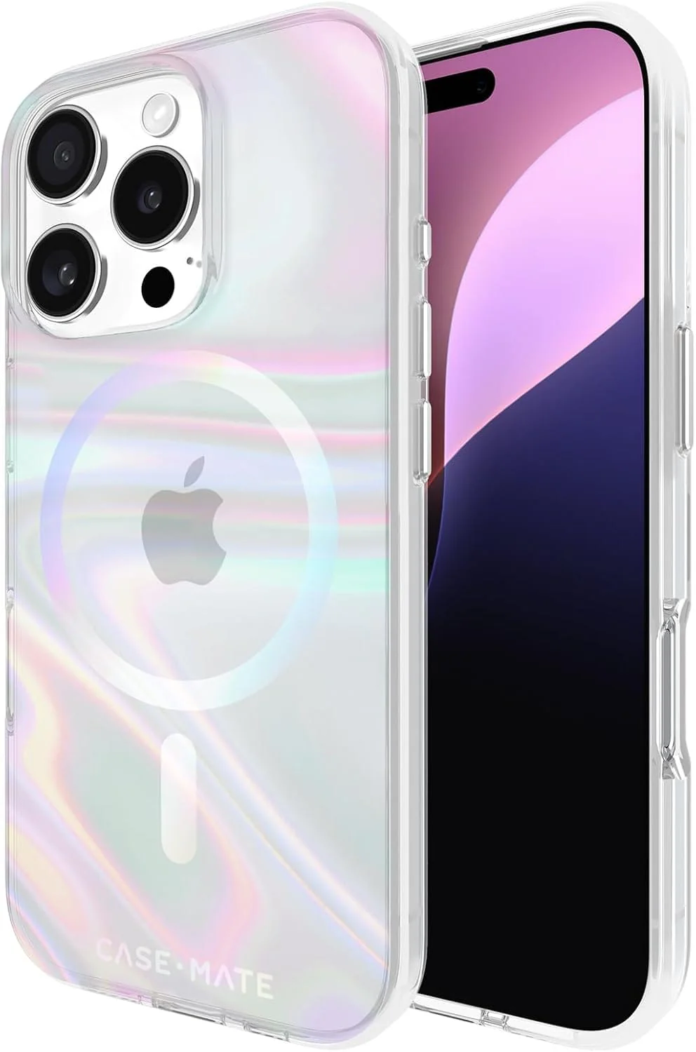 Case-Mate Soap Bubble iPhone 16 Pro Case, MagSafe Compatible, 12ft Drop Protection, Iridescent