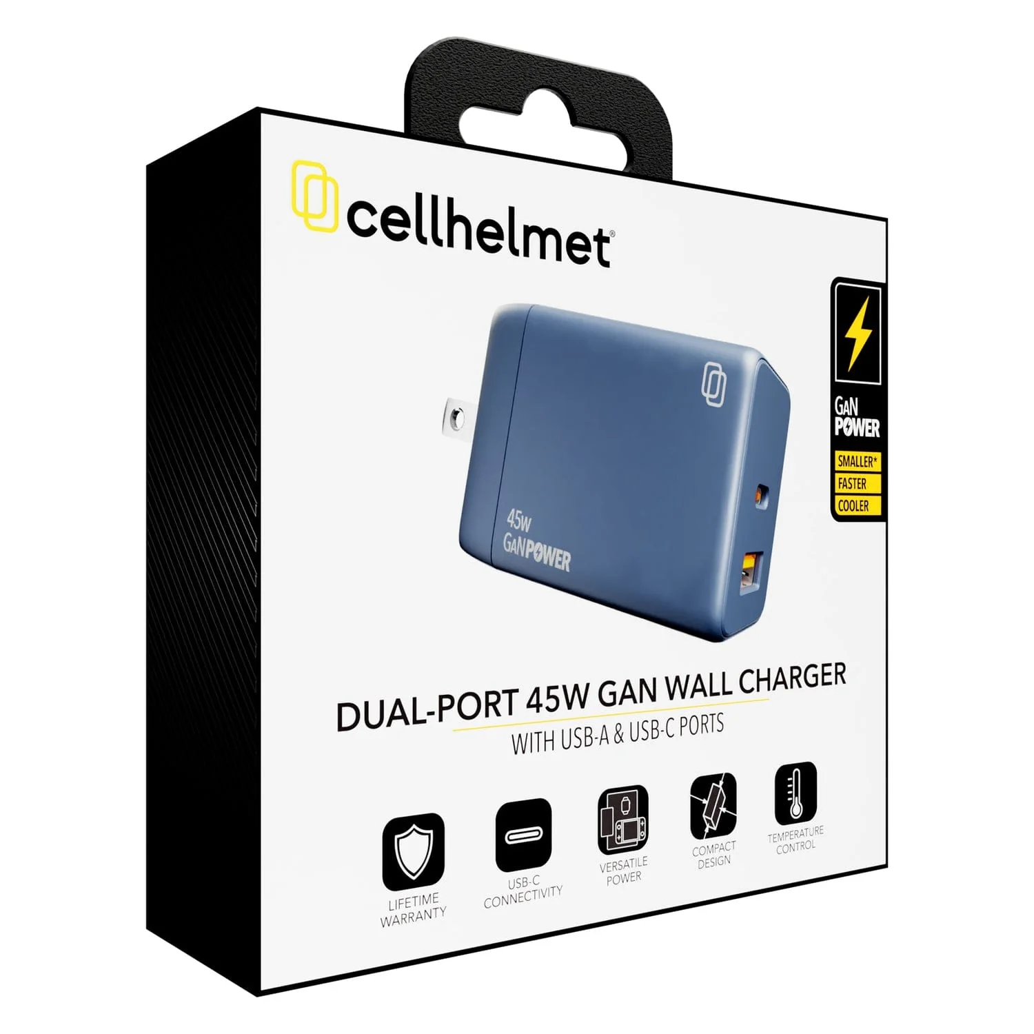 Cellhelmet Dual-Port 45-Watt USB-C and USB-A GaN Wall Charger - Image 4