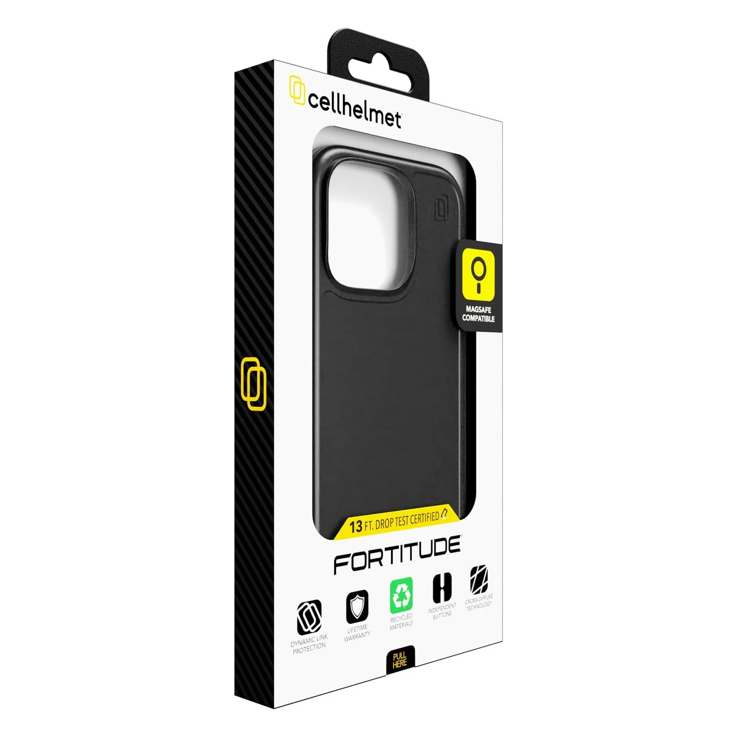 Cellhelmet Fortitude Series Case, iPhone 16 Pro, Onyx Black - Image 2