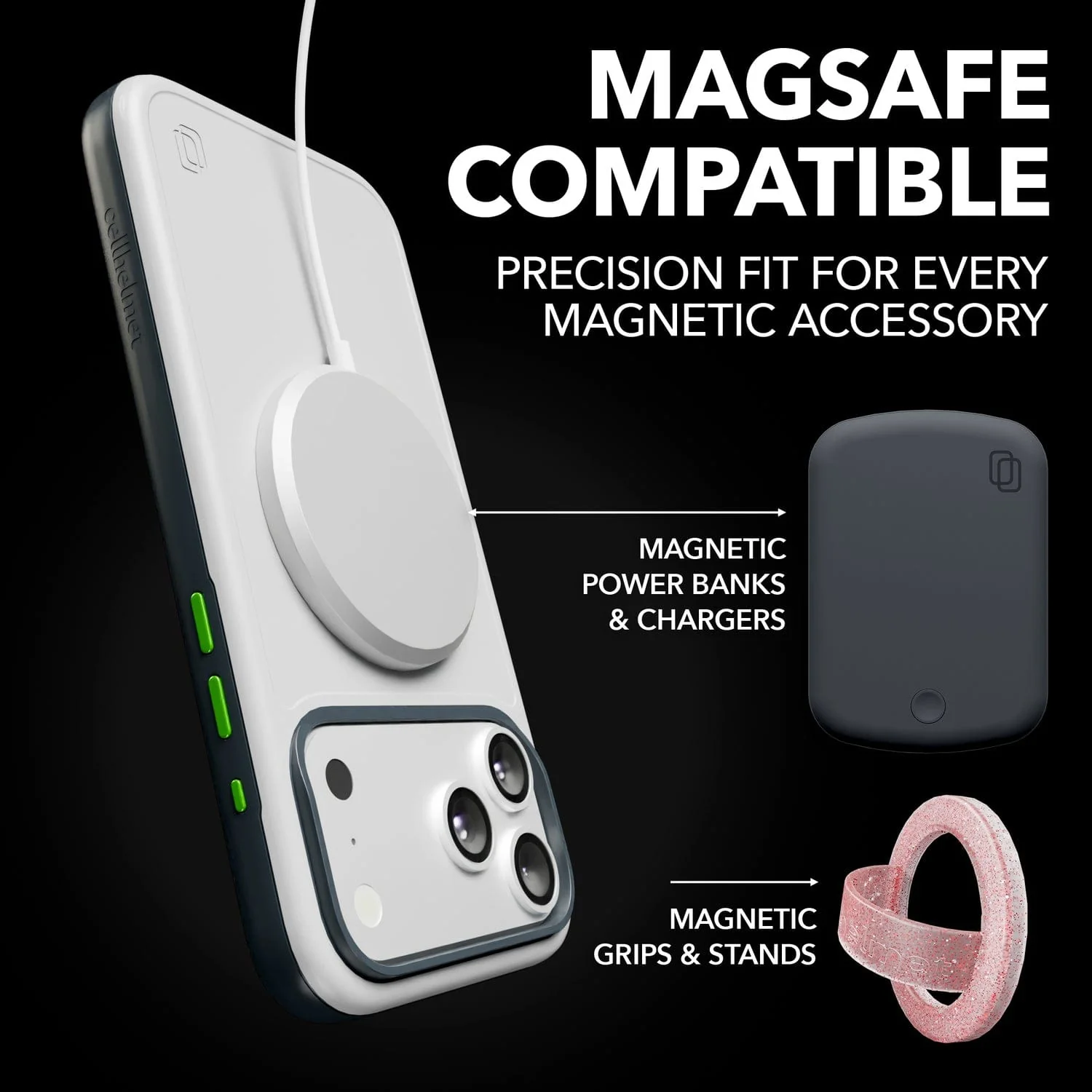 Cellhelmet Fortitude Series MagSafe-Compatible Case, iPhone 17, Hyper Slate - Image 4