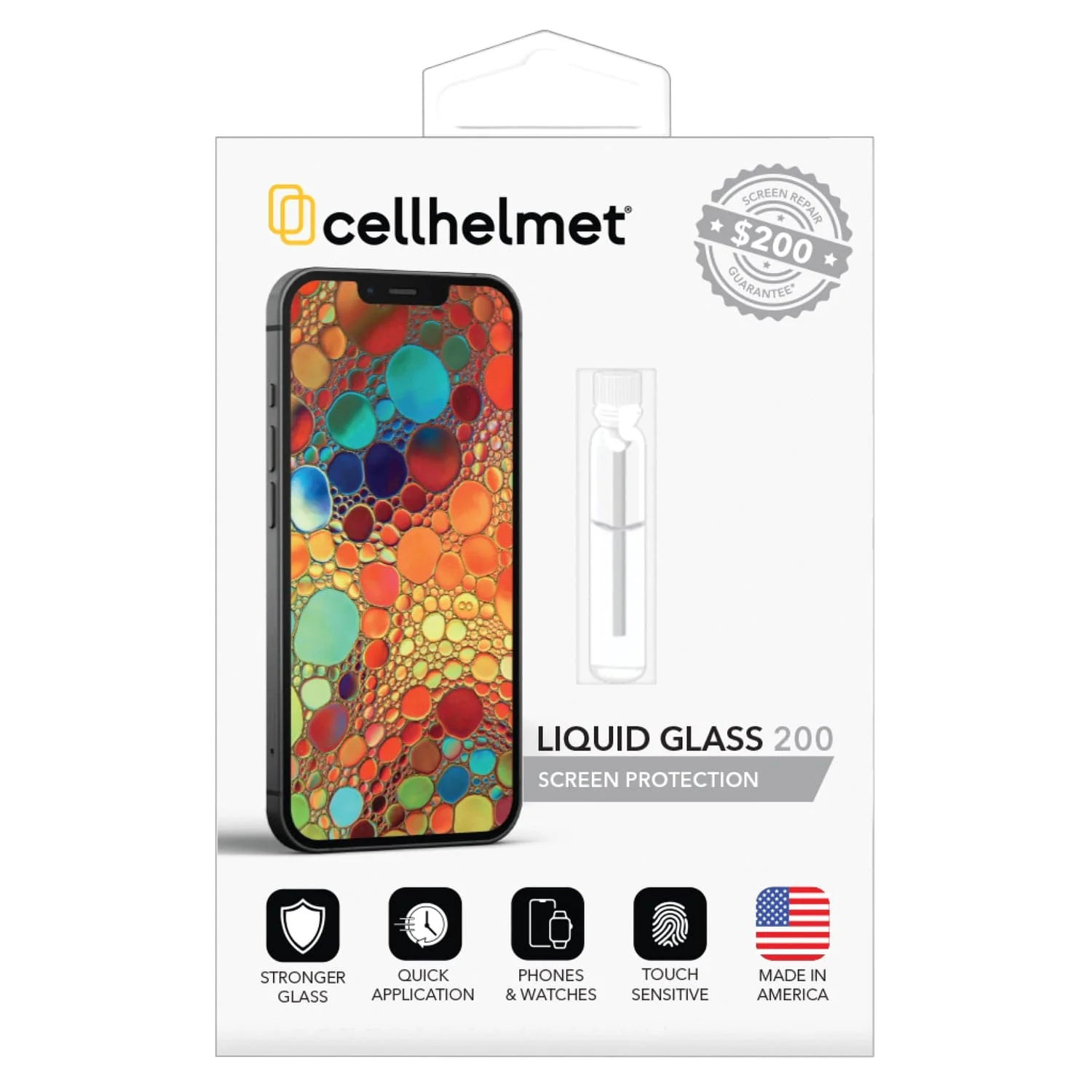 Cellhelmet Liquid Glass Screen Protector for Phones and Watches with Glass Screens, $200 Screen Repair Coverage