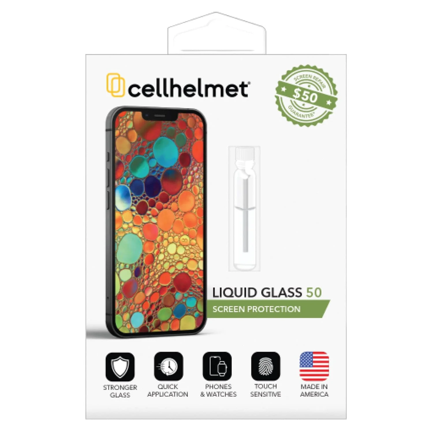 Cellhelmet Liquid Glass Screen Protector for Phones and Watches with Glass Screens, $50 Screen Repair Coverage