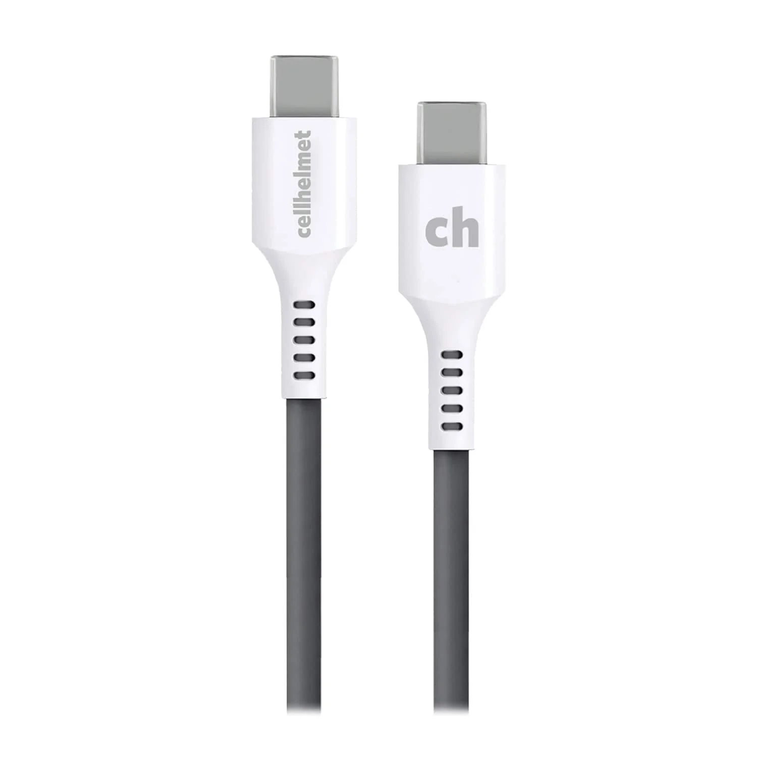 Cellhelmet USB-C to USB-C 3-Ft. Charge and Sync Round Cable, for Smartphones and Tablets, 3 Ft.