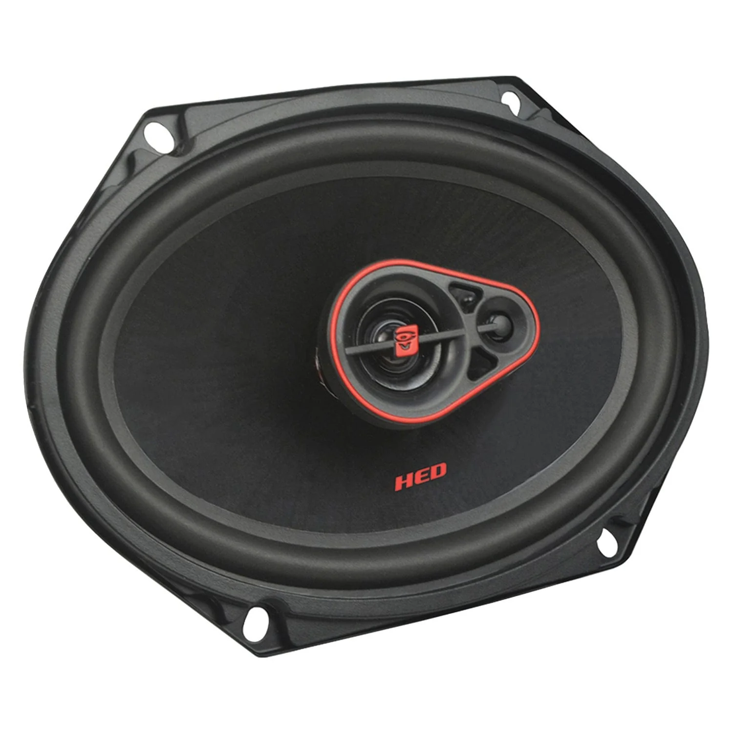 Cerwin-Vega Mobile HED Series 6-In. x 8-In. 360-Watt-Max 3-Way Coaxial Speakers, Black and Red, 2 Pack - Image 2