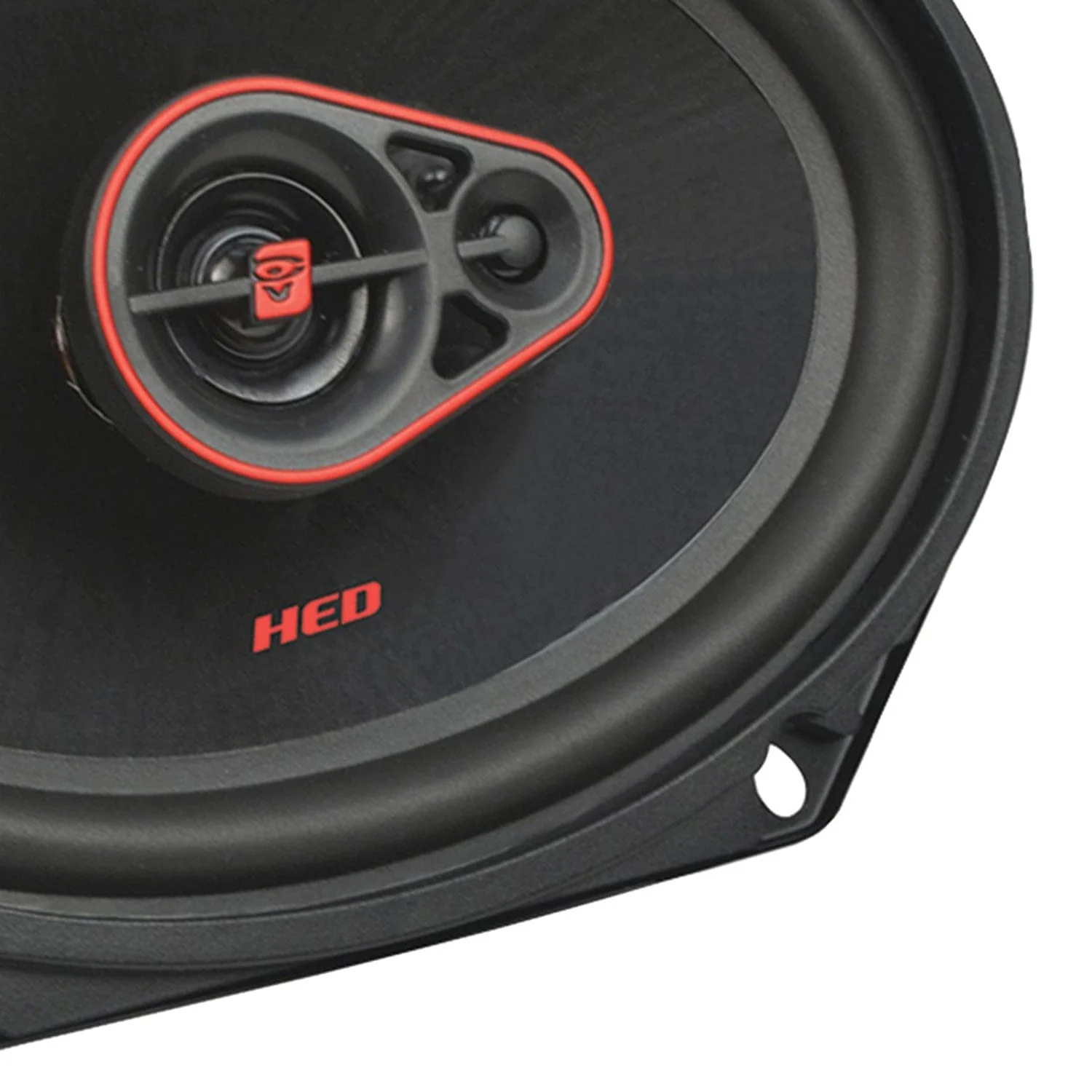 Cerwin-Vega Mobile HED Series 6-In. x 8-In. 360-Watt-Max 3-Way Coaxial Speakers, Black and Red, 2 Pack - Image 4
