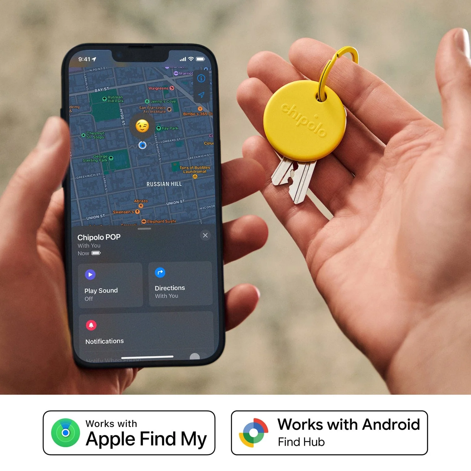 Chipolo POP Device Tracking Tag, 1 Pack, Yellow - Image 3