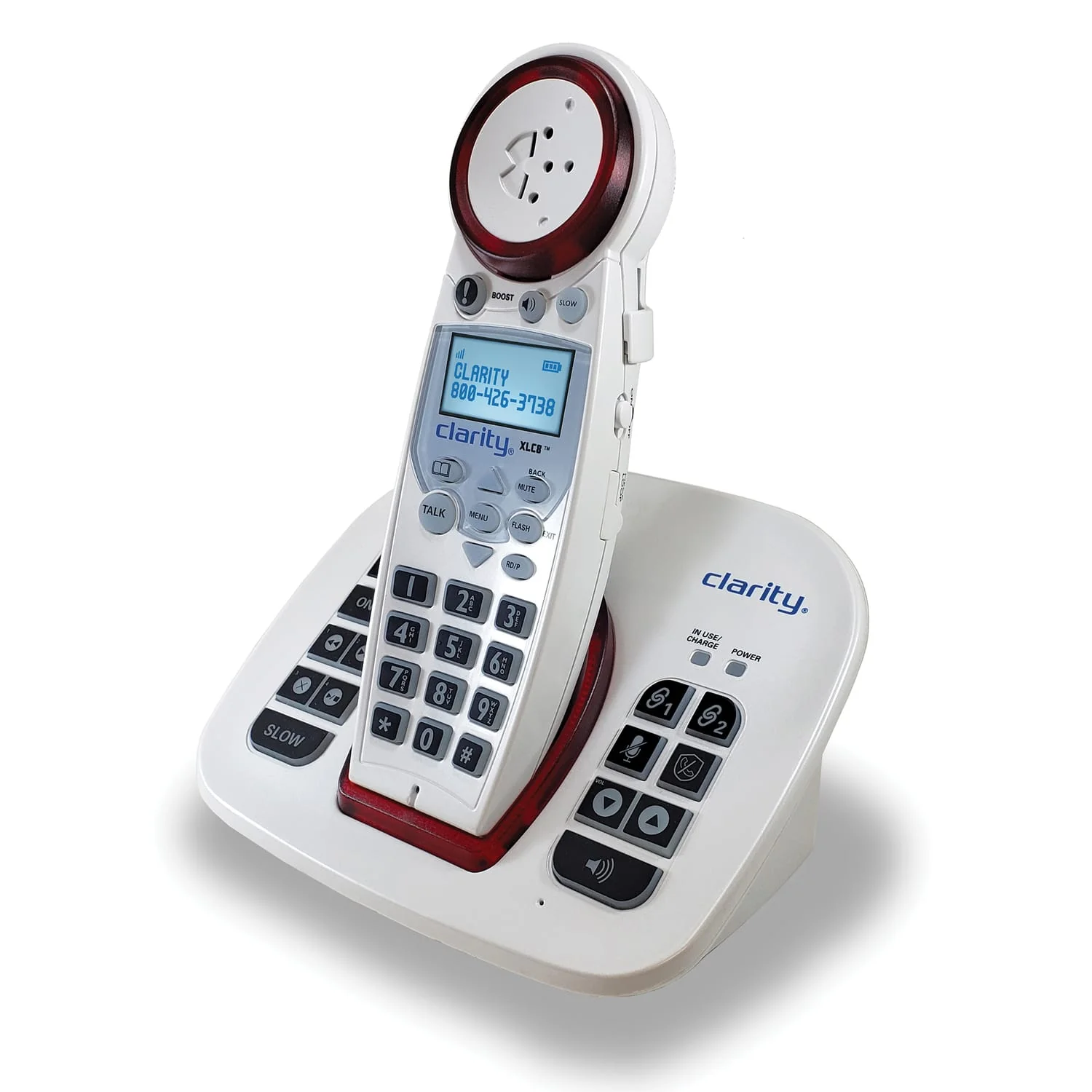 Clarity 1-Cordless Handset DECT 6.0 50-dB Amplified/Expandable Phone System for Landline, Answering System, Call Blocker, and Red Ringer, XLC8 - Image 2