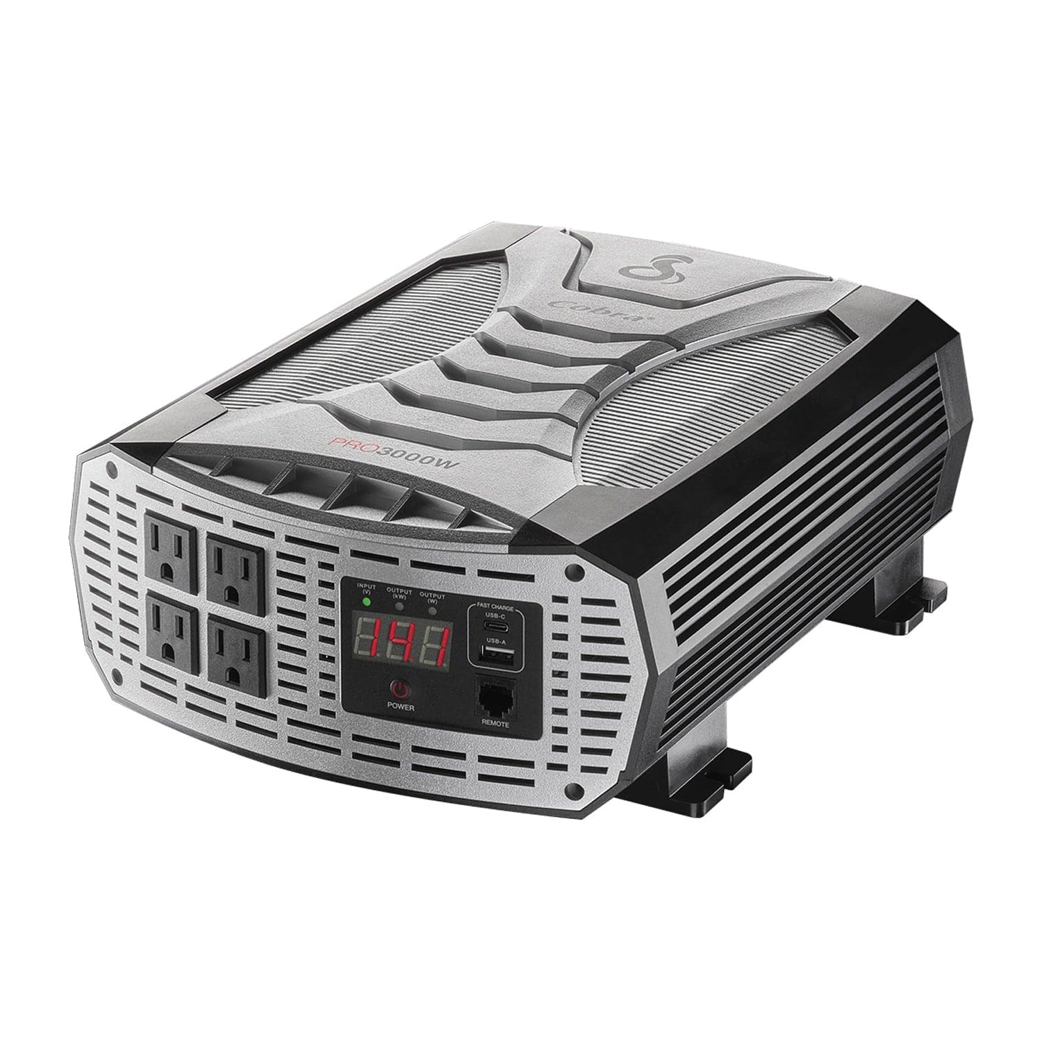 Cobra 4-AC Outlet and 2-USB Port 3000-Continuous-Watt PRO 3000W Pro-Grade Vehicle Power Inverter with Battery Power Cables and Remote, CPI3000W - Image 3