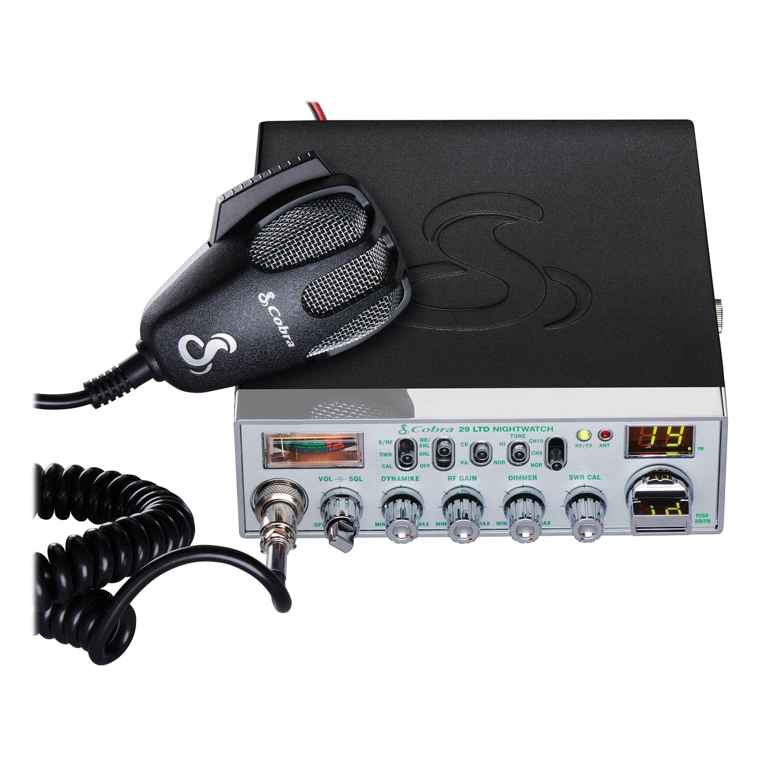 Cobra 40-Channel AM/FM CB Radio with NightWatch and Microphone, Chrome Face, 29 NW LTD Classic