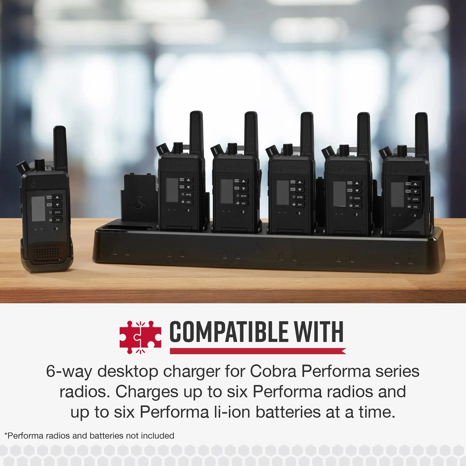 Cobra 6-Unit Dock Charger for Cobra Performa 400/450 2-Way Handheld Business Radios, 0010077-2 - Image 4