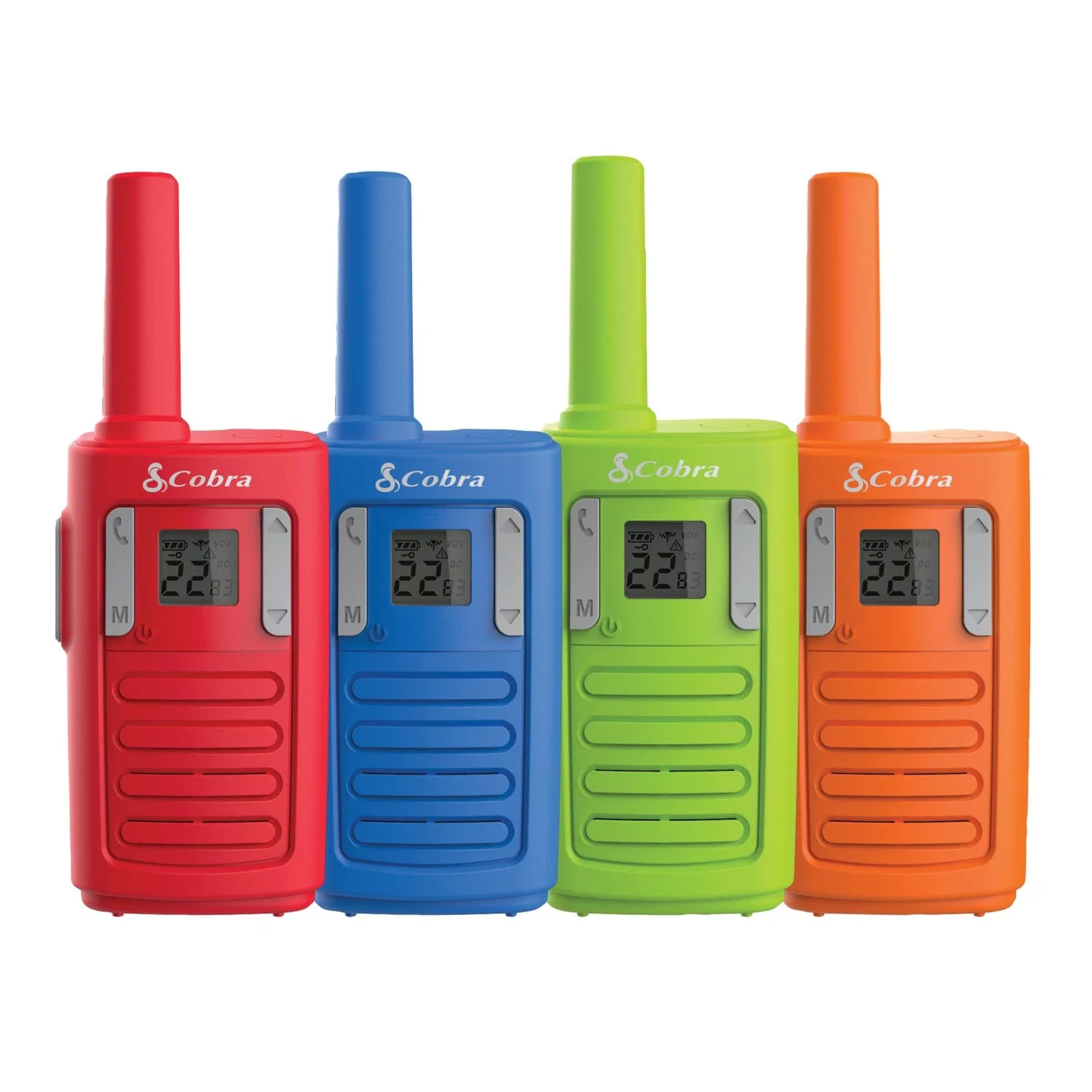 Cobra Kid-Friendly 22-Channel Walkie Talkie 4 Pack, RX100-4