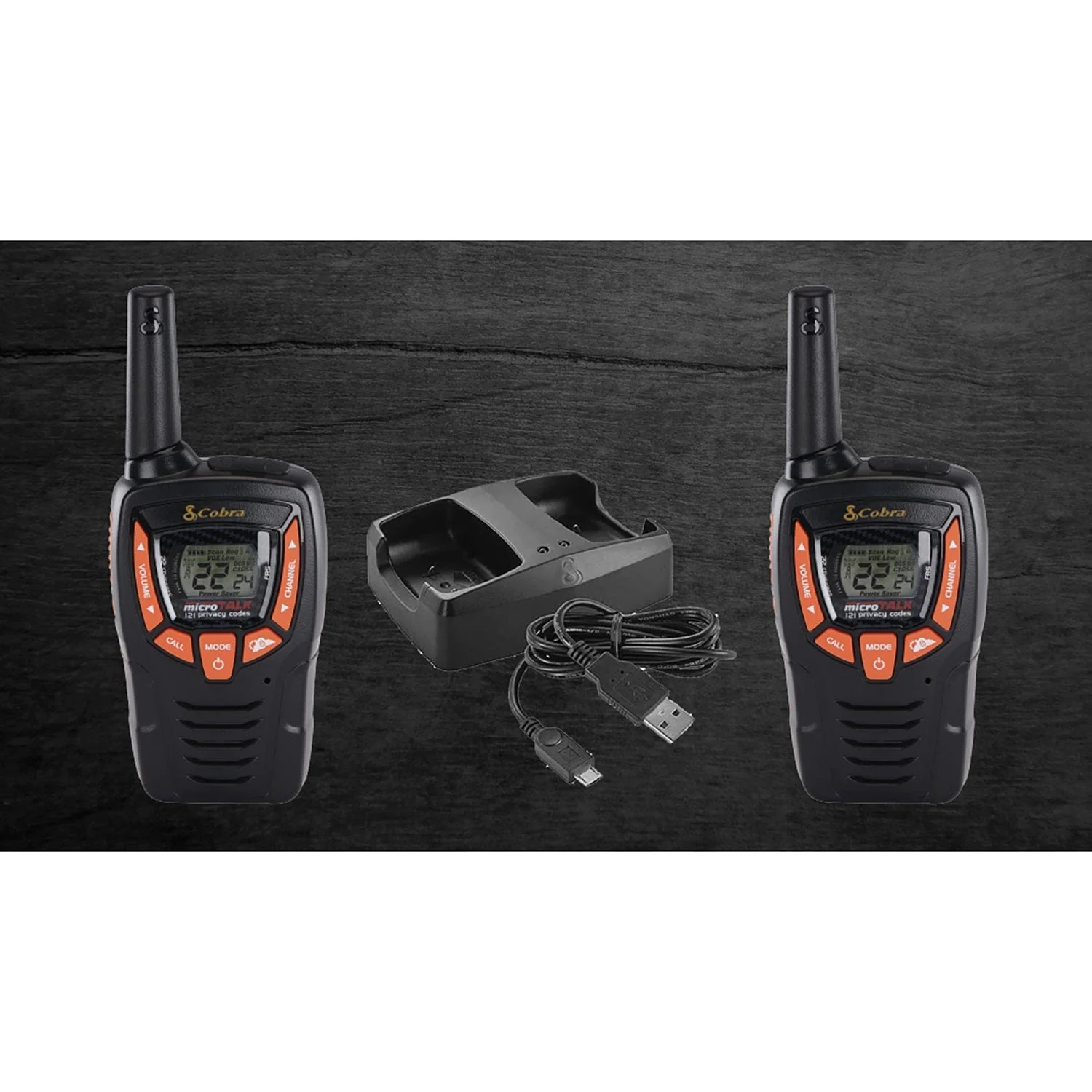 Cobra microTALK GMRS/FRS Walkie Talkies Pair, Black, CXT390 - Image 3