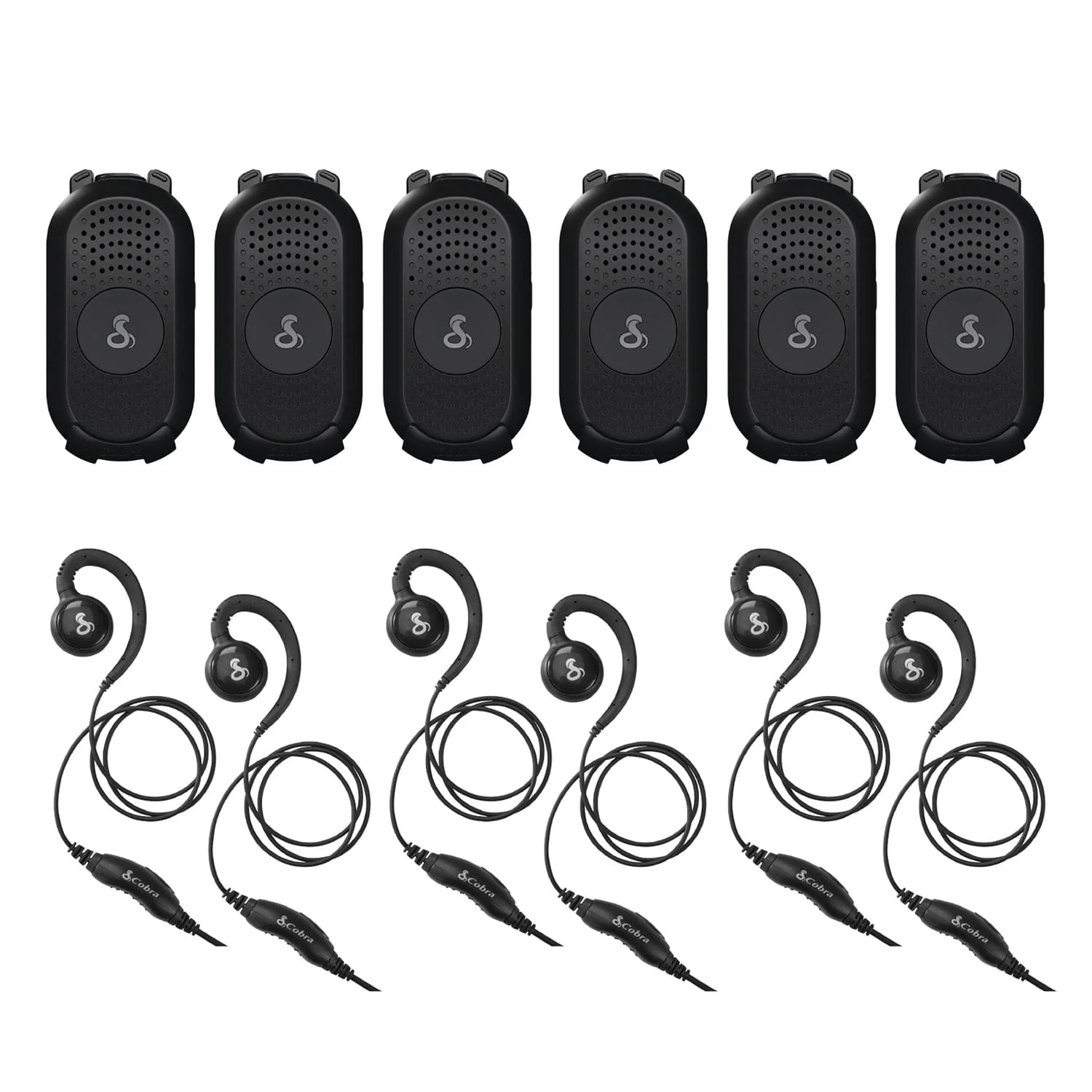 Cobra PX280 Compact 2-Way Handheld Business Radio with Dual-Dock Charger and Headset, 6 Pack