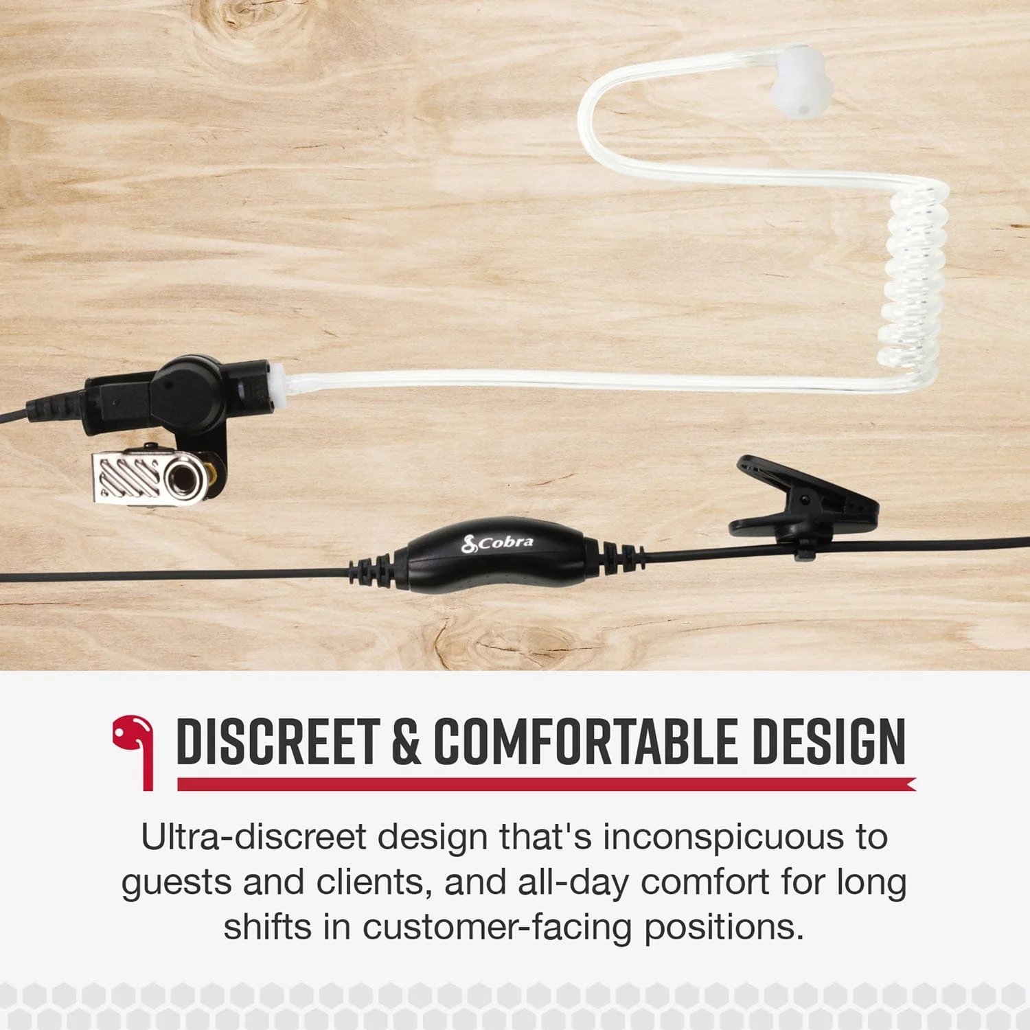 Cobra Surveillance Earpiece for Cobra Performa 400/450 2-Way Handheld Business Radios and Select Non-Cobra Devices, 0010097-1 - Image 5