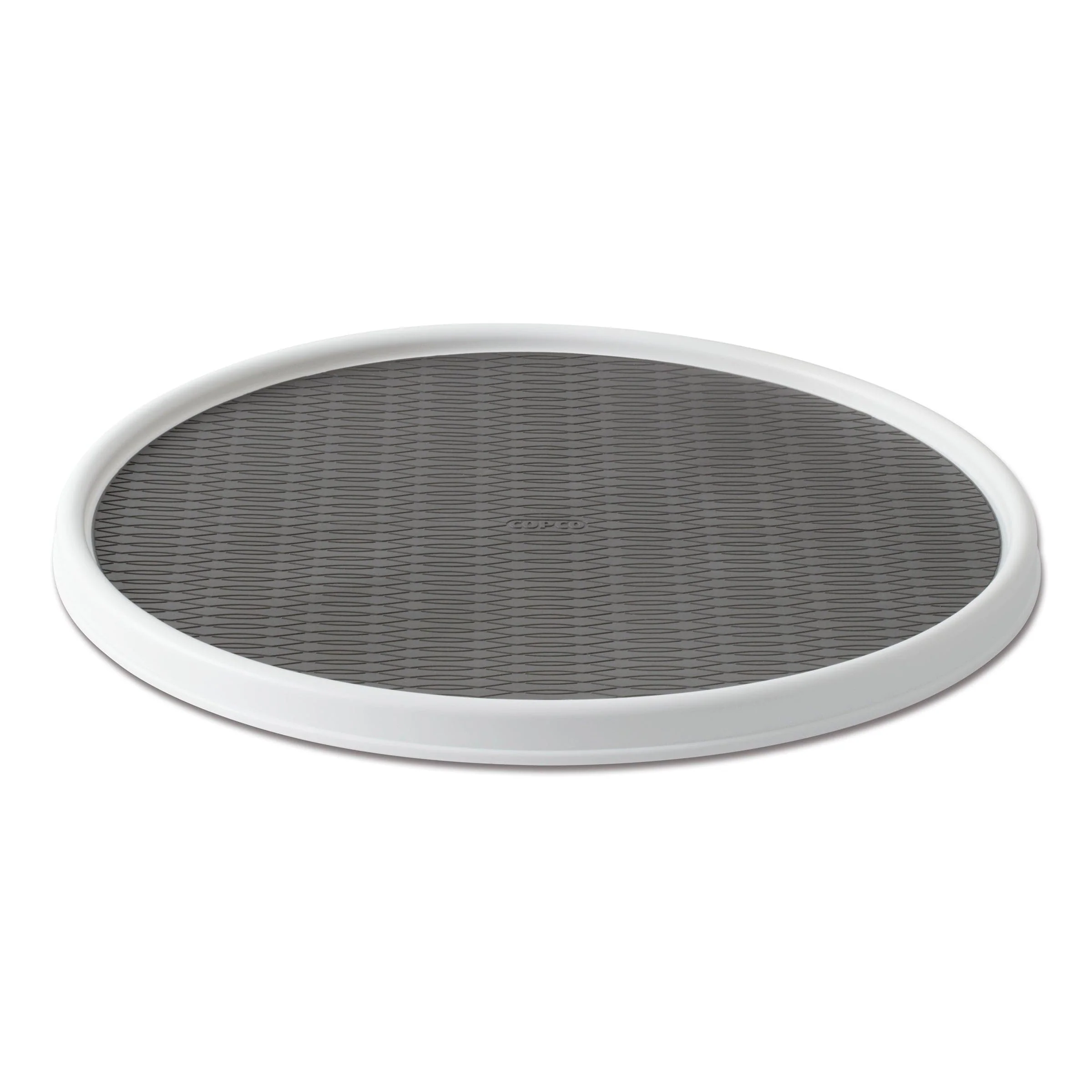 Copco Non-Skid Pantry Cabinet Lazy Susan Turntable, 18-Inch, White/Gray