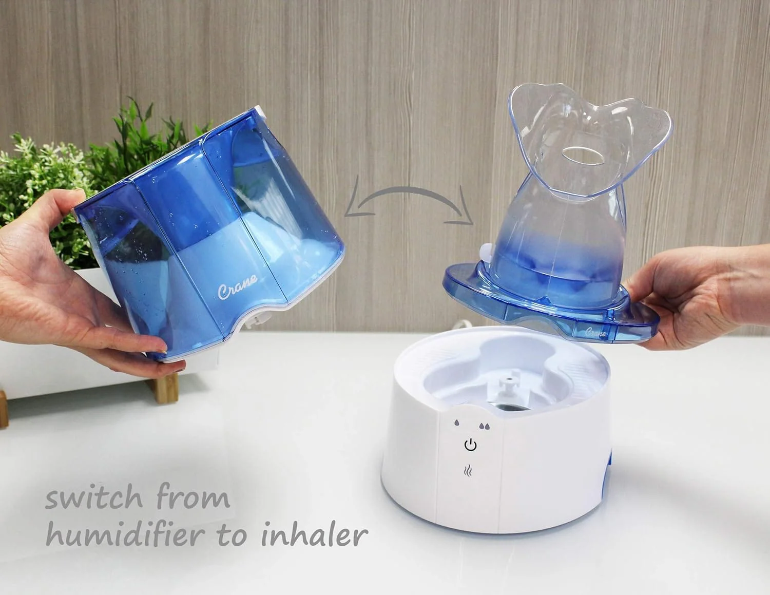 Crane 0.5 Gal Steam Inhaler & Warm Mist Humidifier, Bedroom Sinus Vaporizer, HSA/FSA Eligible, Blue/White - Image 5