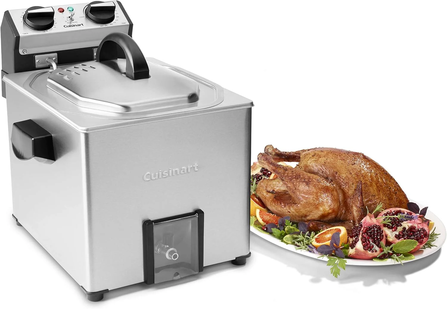Cuisinart Extra-Large Rotisserie Deep Fryer, Silver - Certified Refurbished - Image 2