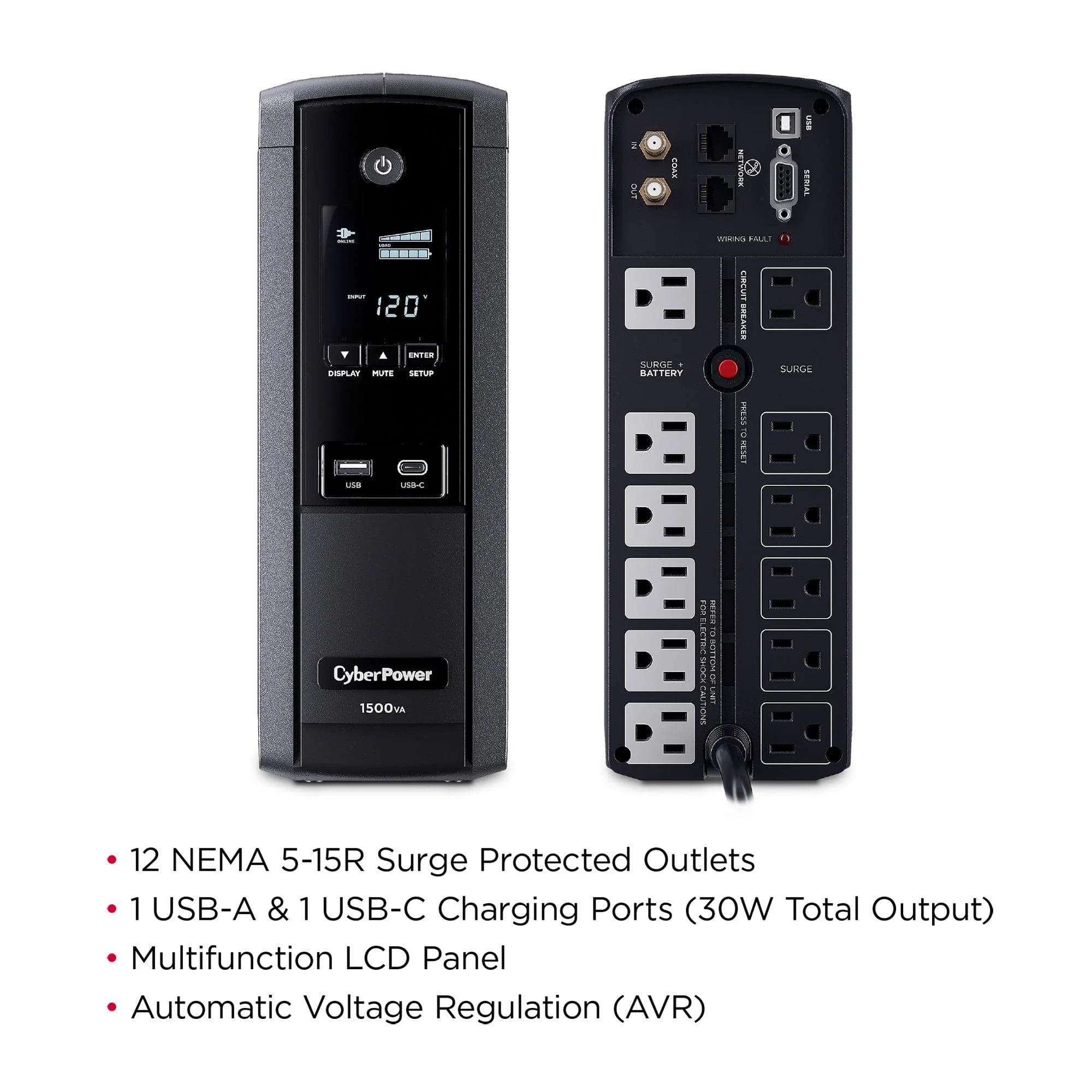 CyberPower 1500 VA/900 W Sine Wave UPS System - Certified Refurbished - Image 5