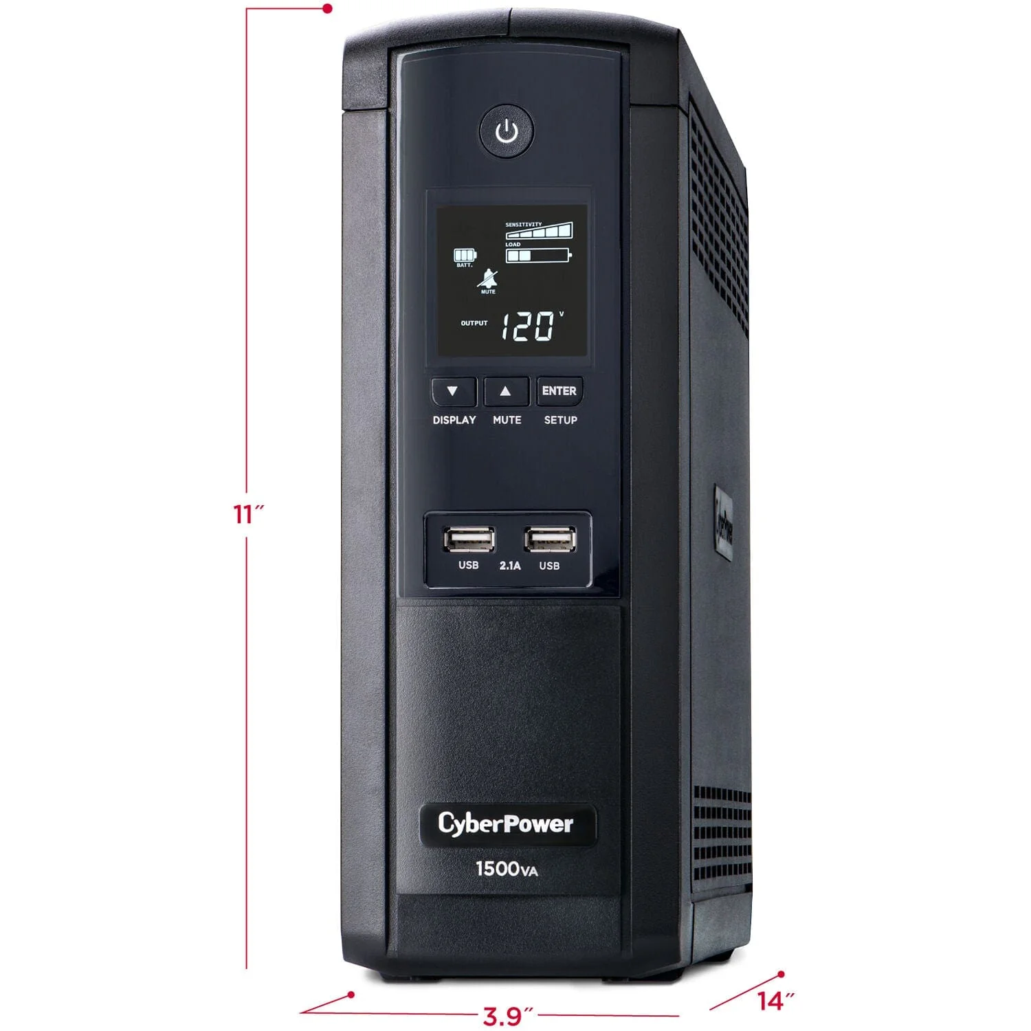 CyberPower 1500VA/900W 12 × NEMA 5-15R Simulated Sine Wave LCD & AVR UPS System - Certified Refurbished - Image 5
