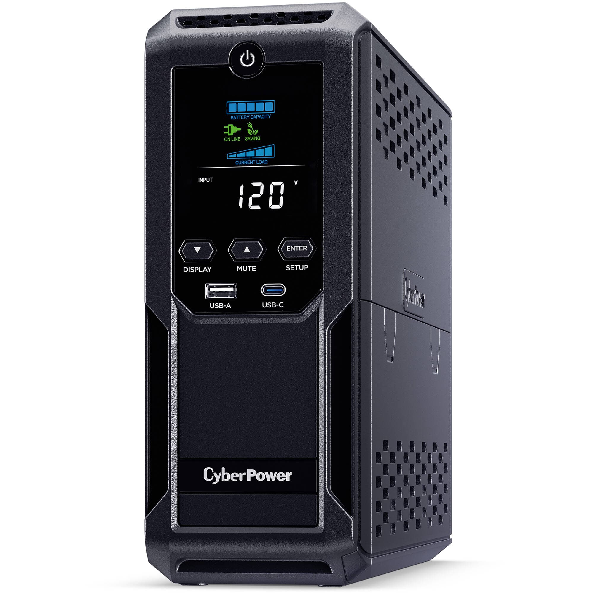 CyberPower CP1500AVRLCD3 Intelligent LCD Series 1500VA/900W, 12 Outlets, 2 USB Ports, AVR, Mini Tower UPS System, Black - Certified Refurbished