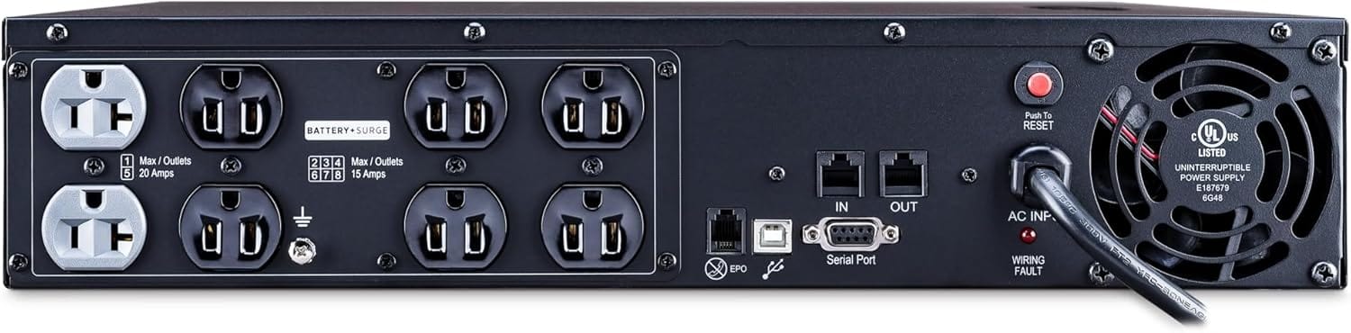 CyberPower PFC Sinewave UPS System, 2000VA/1540W, 8 Outlets, AVR, 2U Rack/Tower - Certified Refurbished - Image 4