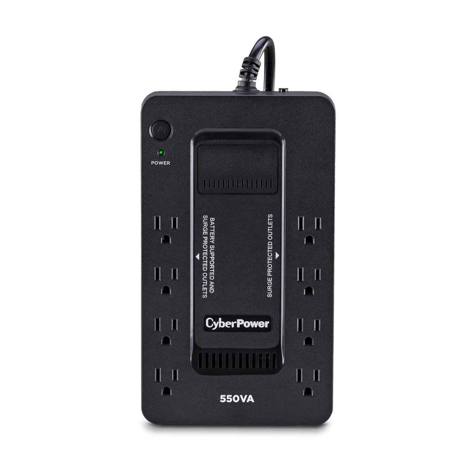 Cyber Power 550VA/330W Battery Backup UPS System with 8 Outlets, Black - Cerified Refurbished