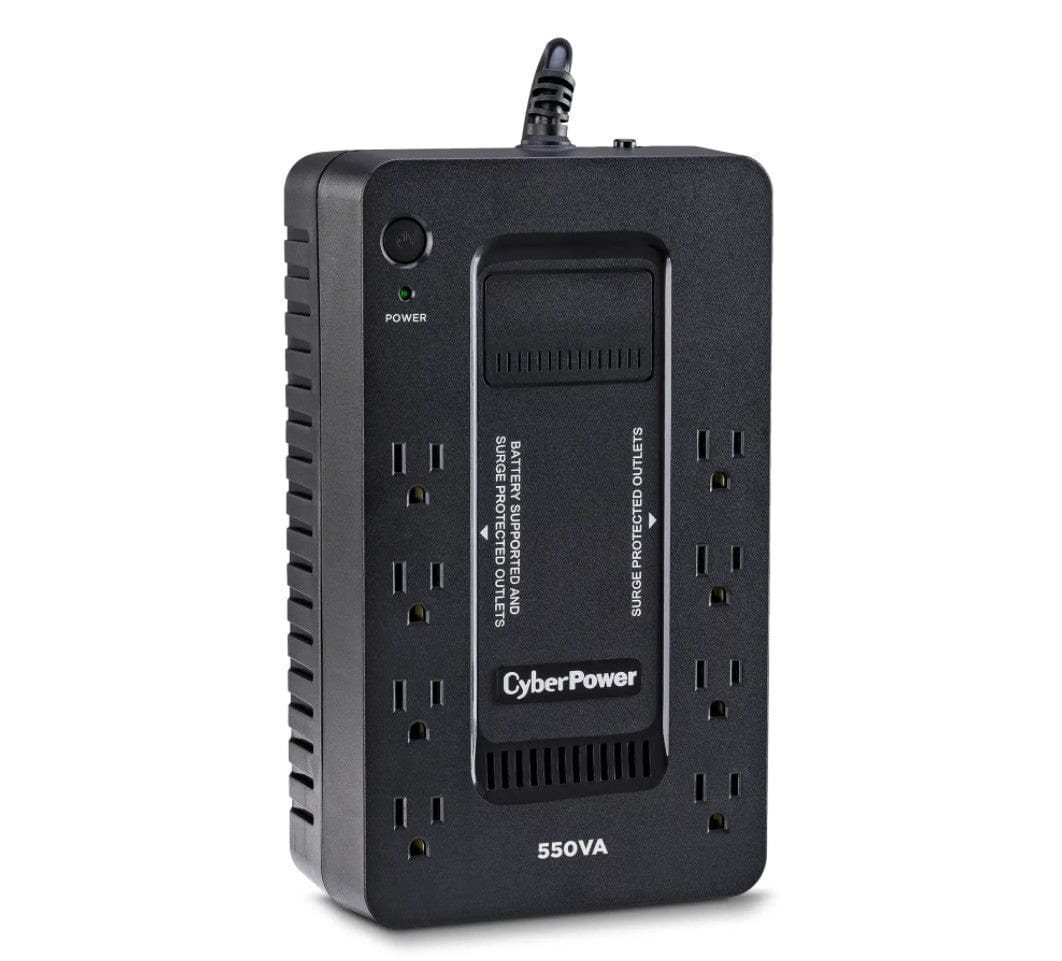 Cyber Power 550VA/330W Battery Backup UPS System with 8 Outlets, Black - Cerified Refurbished - Image 2