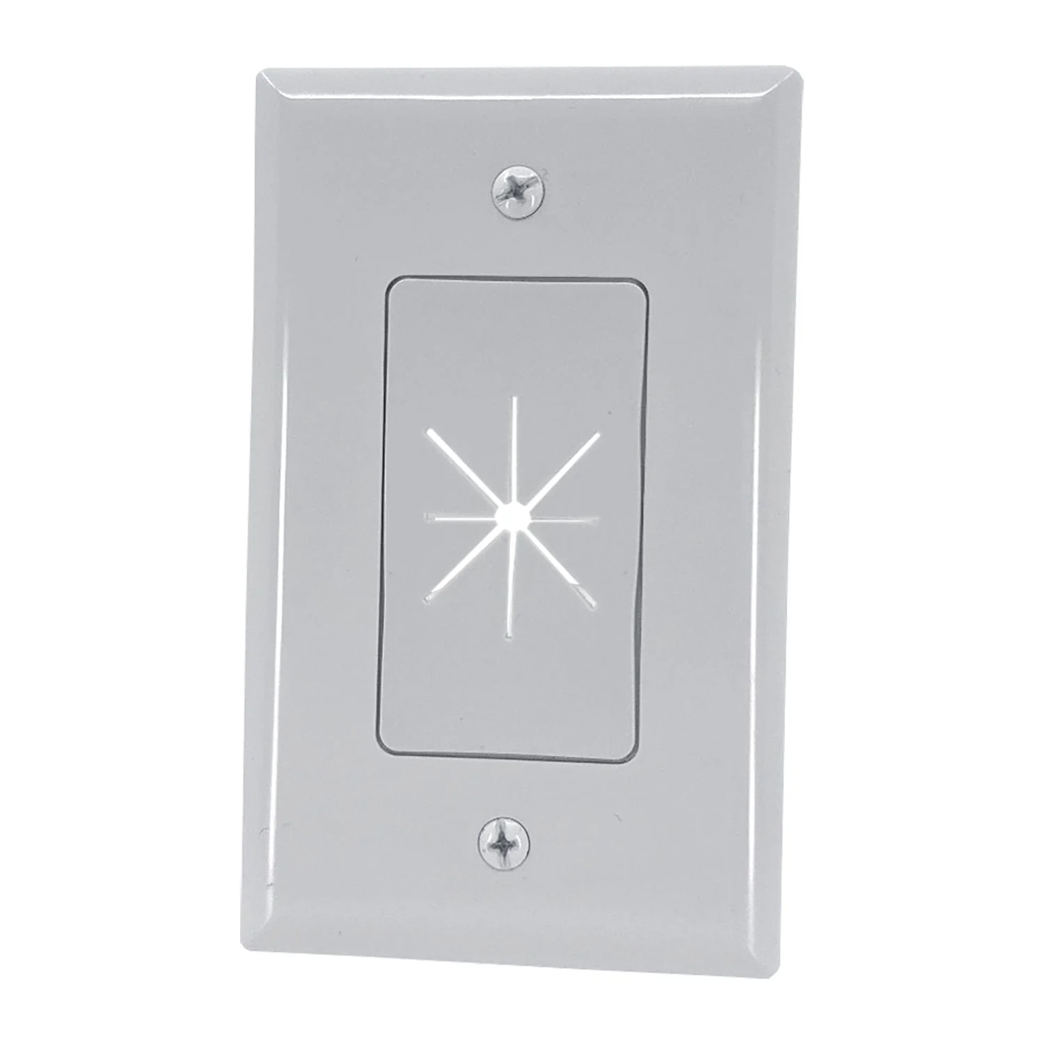 DataComm Electronics 1-Gang Split Cable Plate with Flexible Opening, Ultra White, 1 Pack