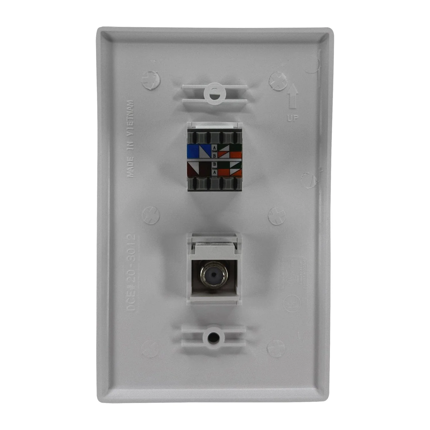 DataComm Electronics CAT-6 Data Jack, 180° Configuration, Ultra White, 10 Pack - Image 5