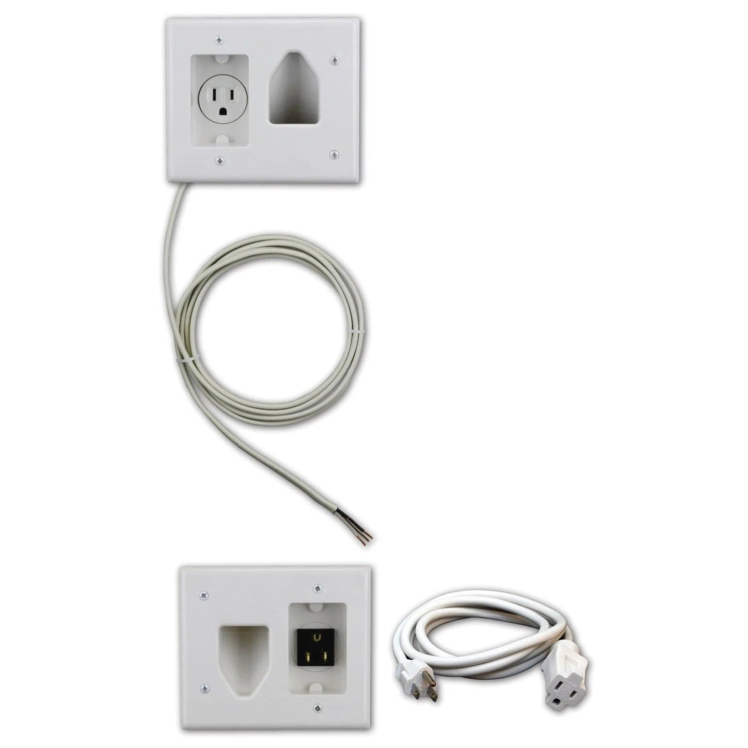 DataComm Electronics Flat Panel TV Cable Organizer Kit with Power Solution - Image 2