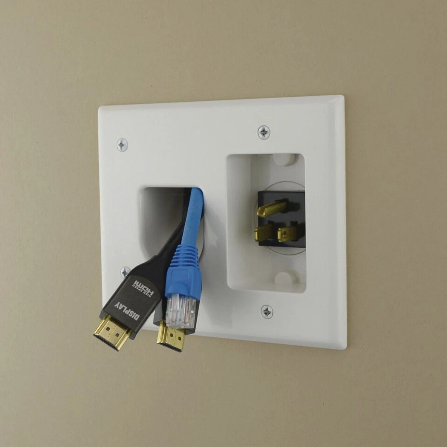 DataComm Electronics Flat Panel TV Cable Organizer Kit with Power Solution - Image 4
