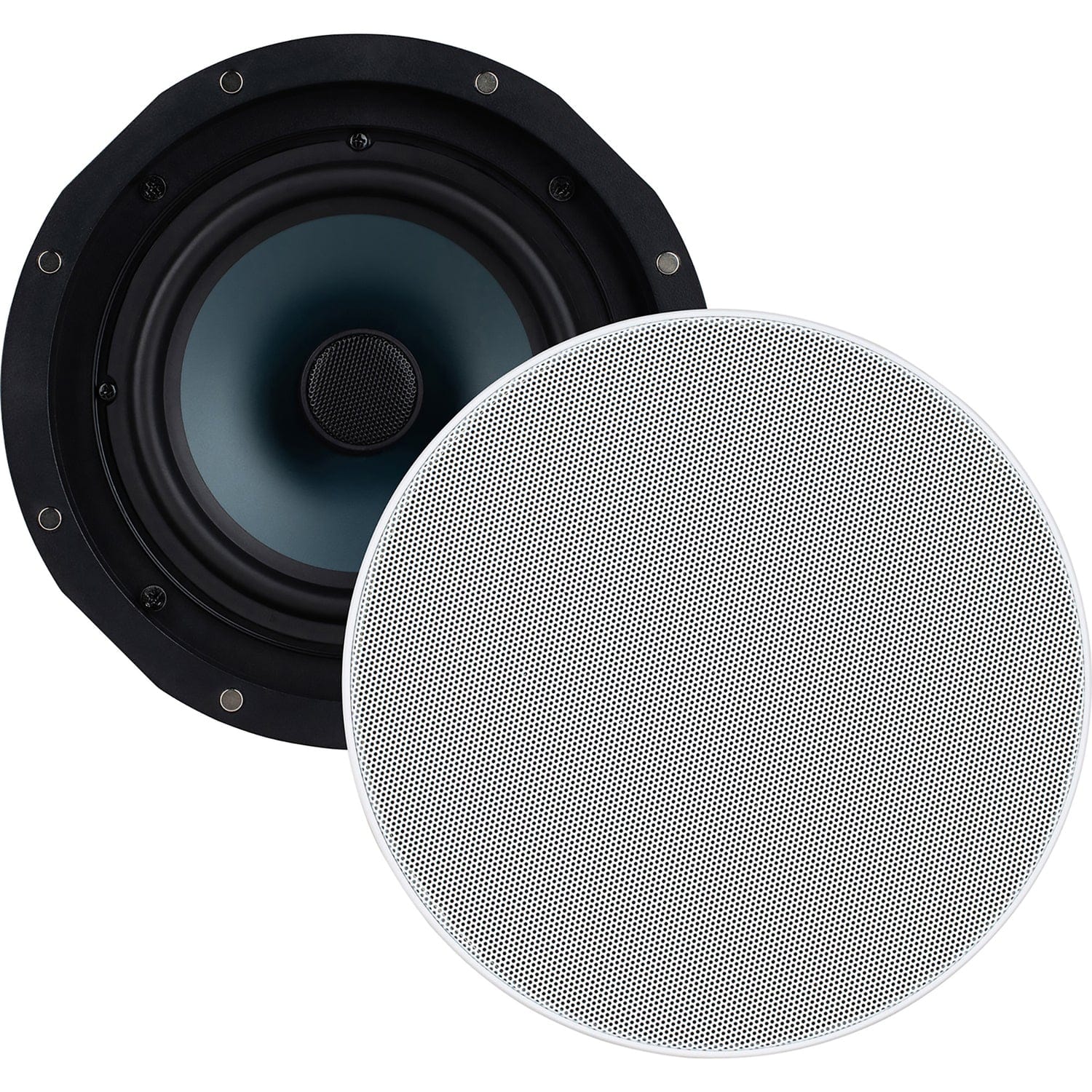 Dayton Audio Contractor Series CC65W 6-1/2-In. 50-Watt-RMS 2-Way In-Ceiling Speaker Pair with Polypropylene Woofer and Fixed PEI Dome Tweeter, 8 Ohms
