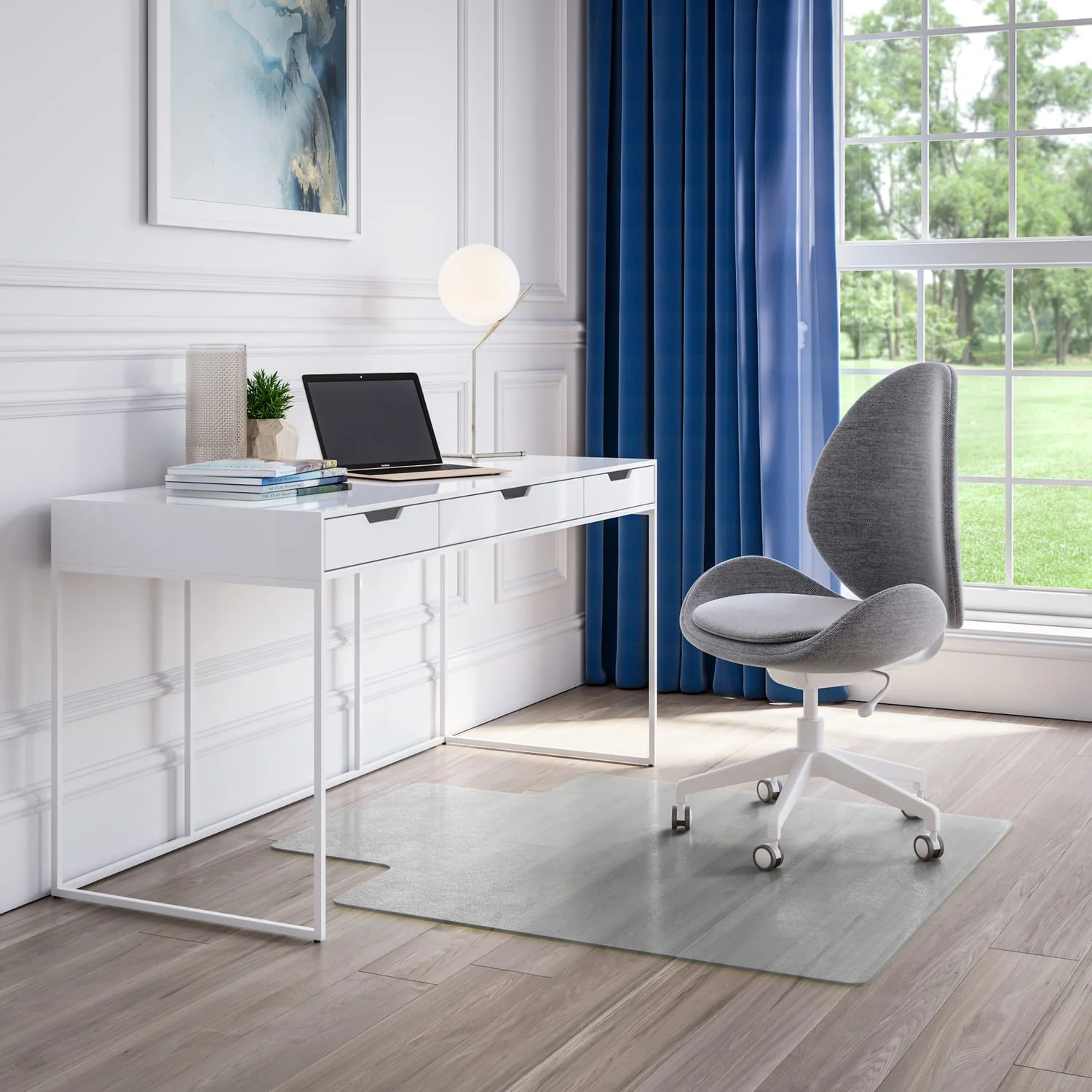 Deflecto OceanMat Office Chair Mat for Hard Floors, Lipped, 45 In. x 53 In. - Image 3