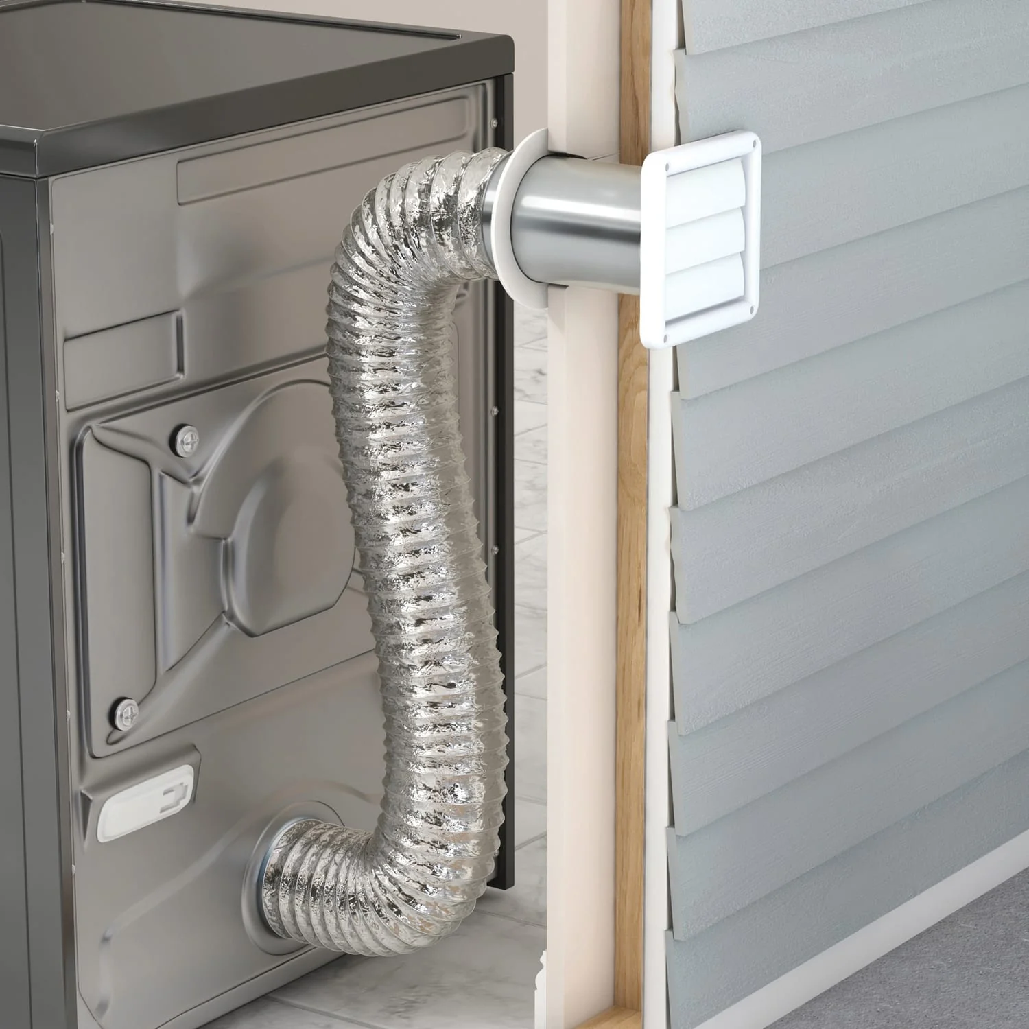 Deflecto Supurr-Vent Louvered Dryer Vent Hood, White - Image 4