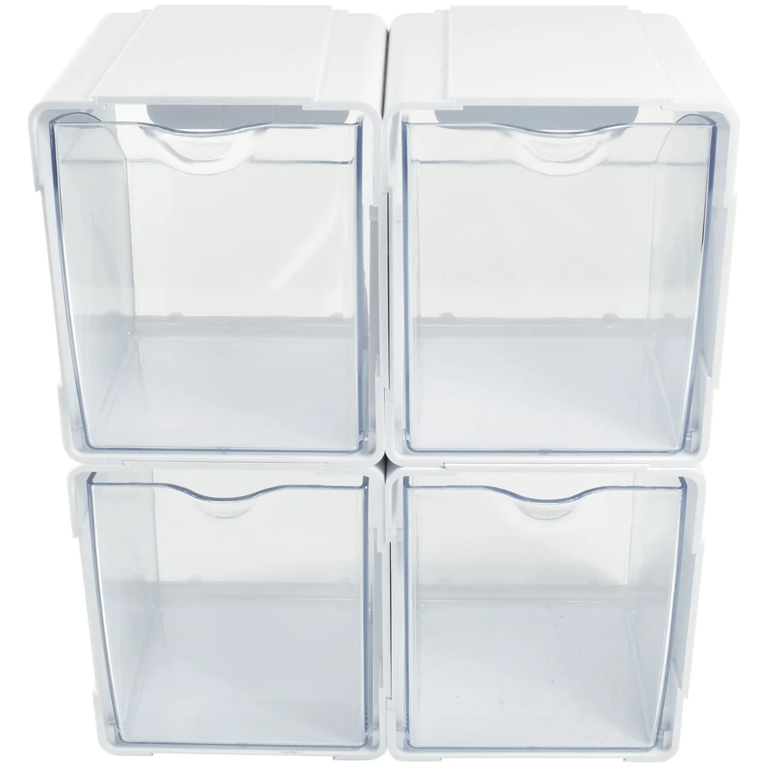 Deflecto Tilt Bin Interlocking Storage Organizer, 4 pk