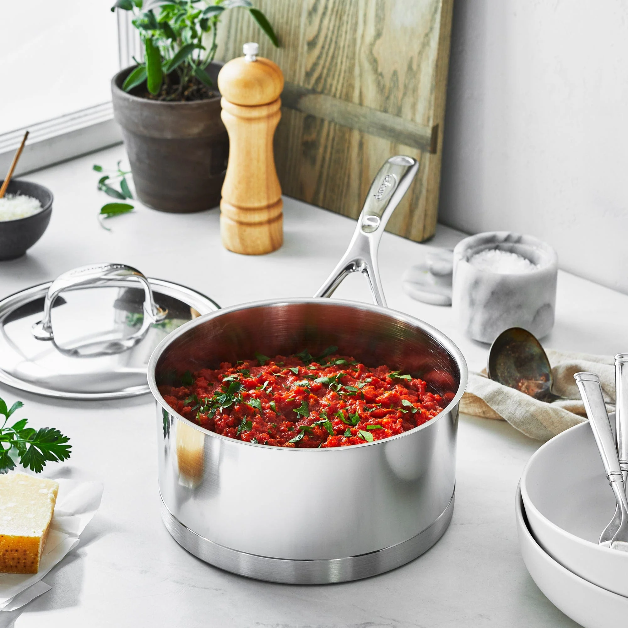 Demeyere Atlantis 2.3-qt Stainless Steel Saucepan - Image 5