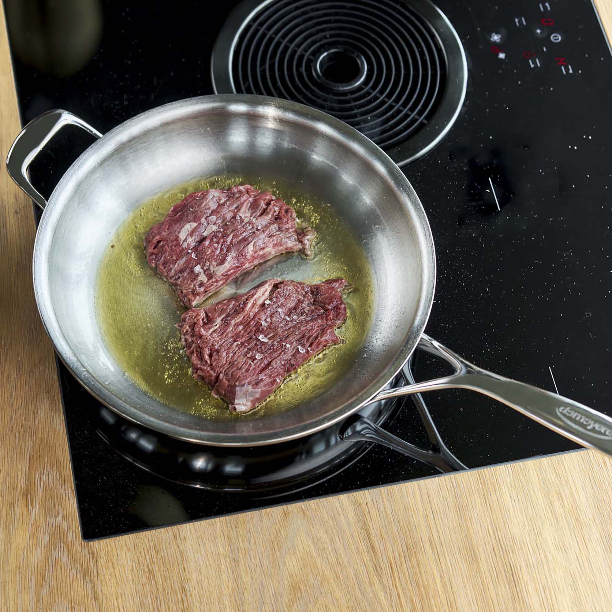 Demeyere Atlantis Proline 12.6-inch Stainless Steel Fry Pan with Helper Handle - Image 2