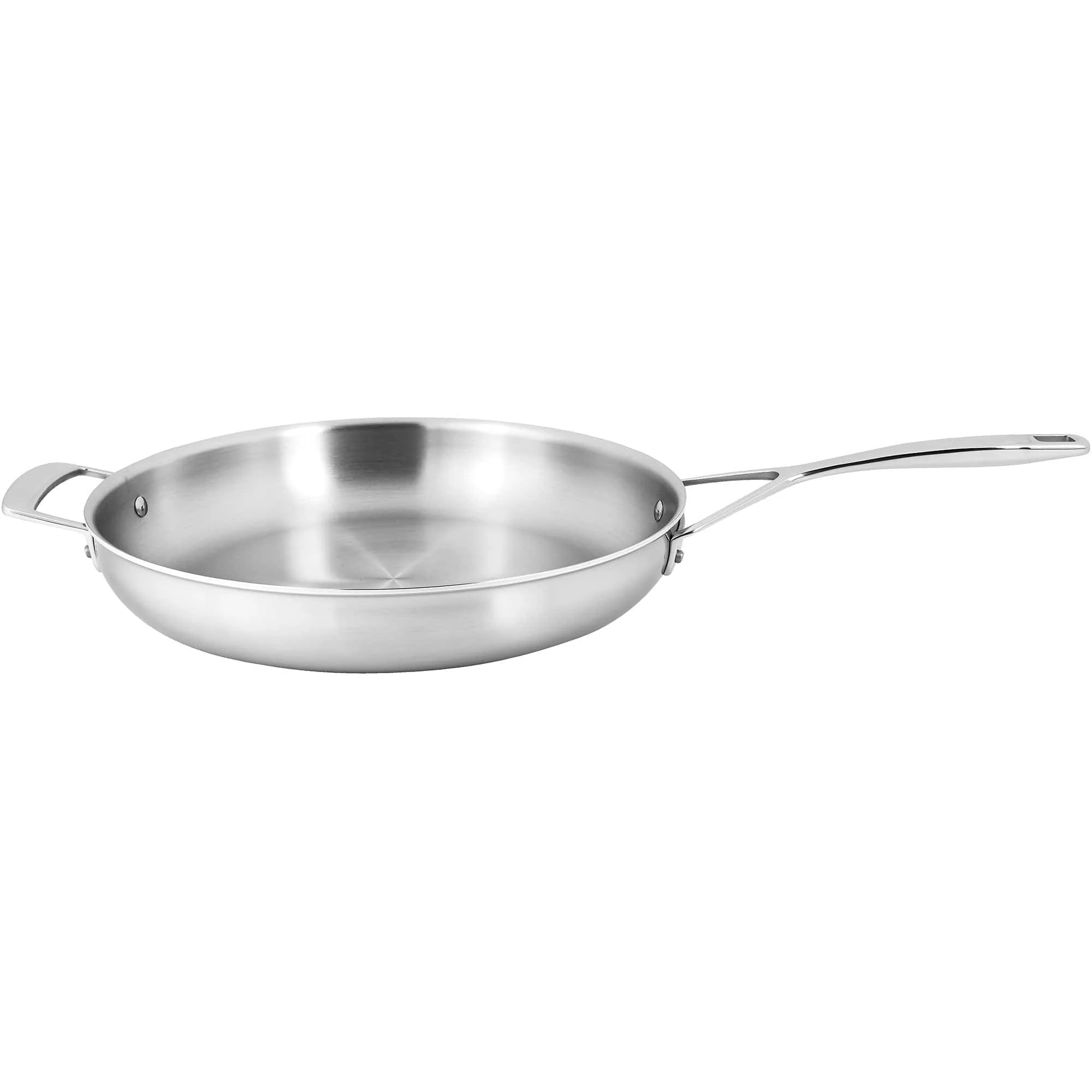 Demeyere Essential 5-ply 12.5-inch Stainless Steel Fry Pan with Lid - Image 3